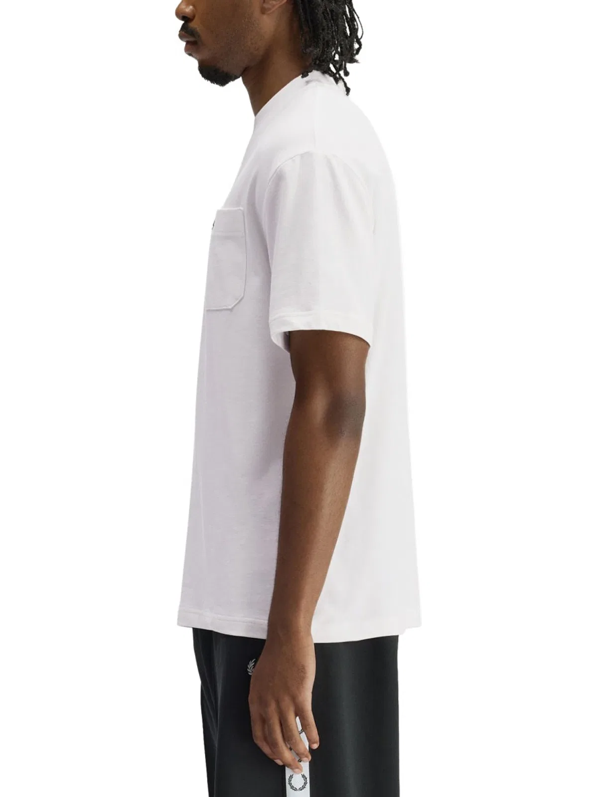 Fred Perry Ringer Wreath-embroidered T-shirt In White