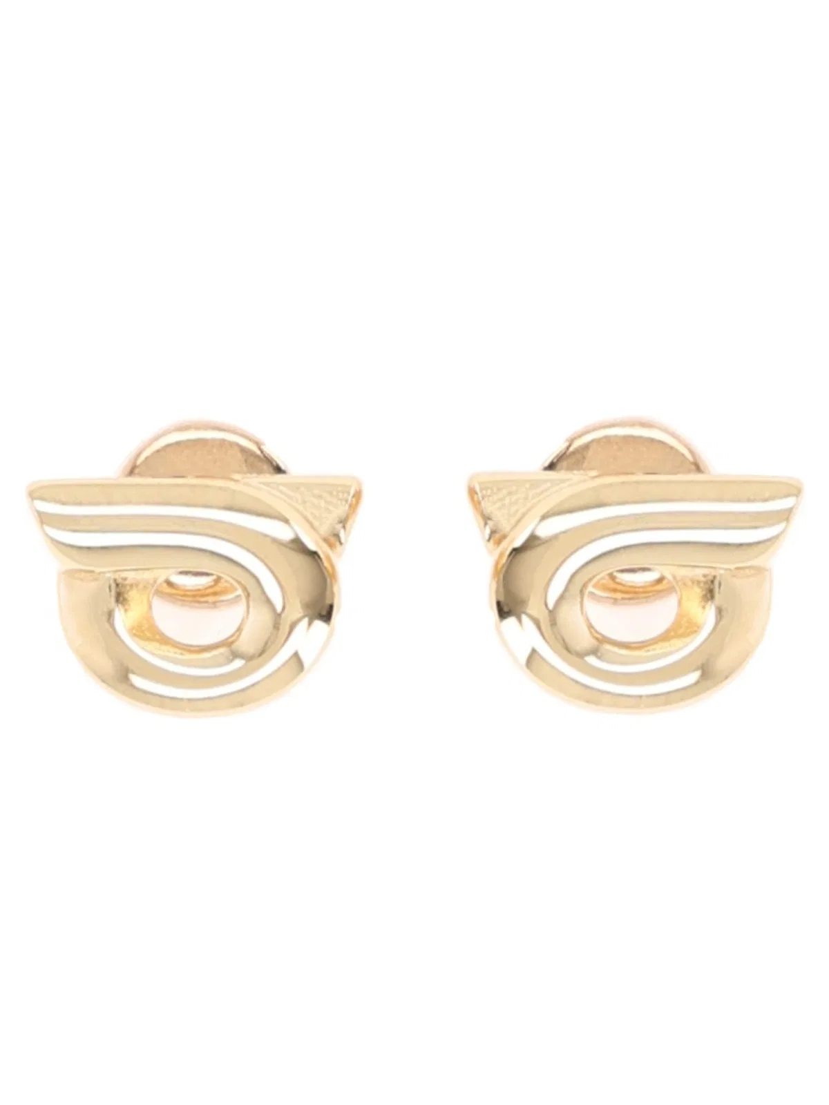 Ferragamo Elegant Brass Hoop Earrings For Women In Gold