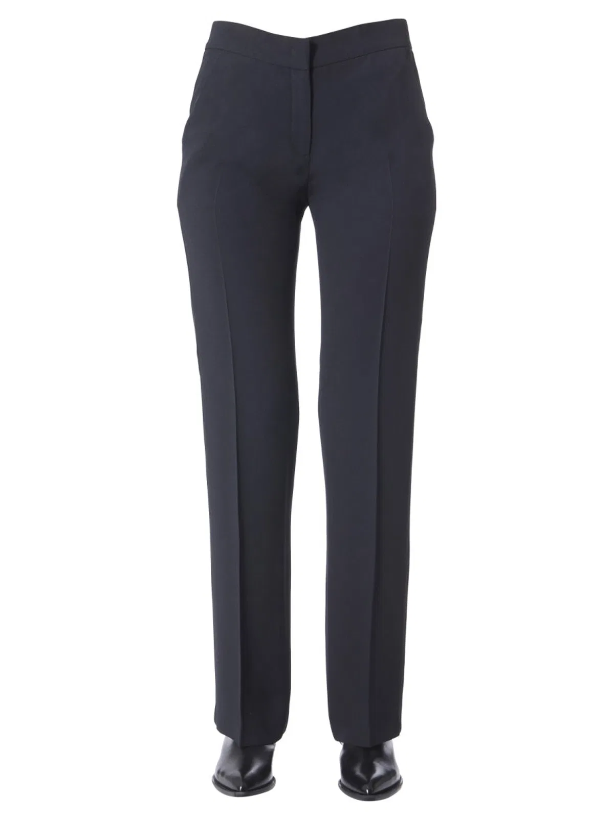 N°21 Black Straight Flat Front Pants In Black