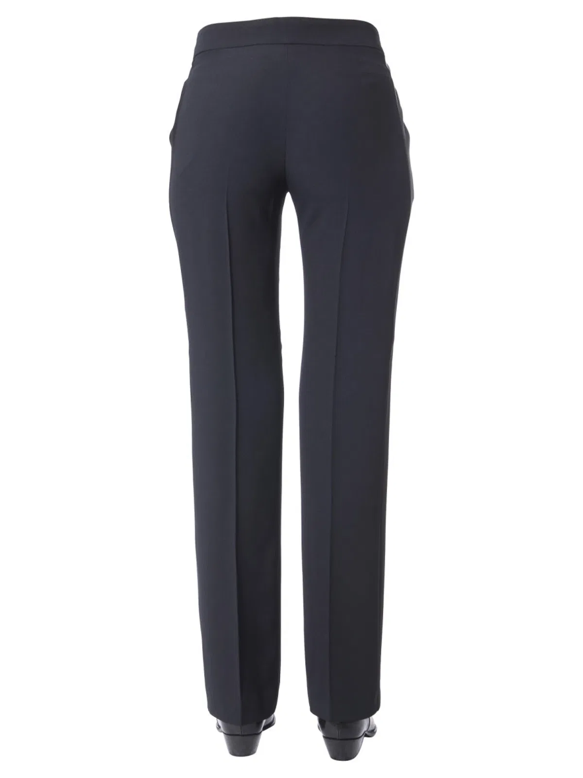 N°21 Black Straight Flat Front Pants In Black