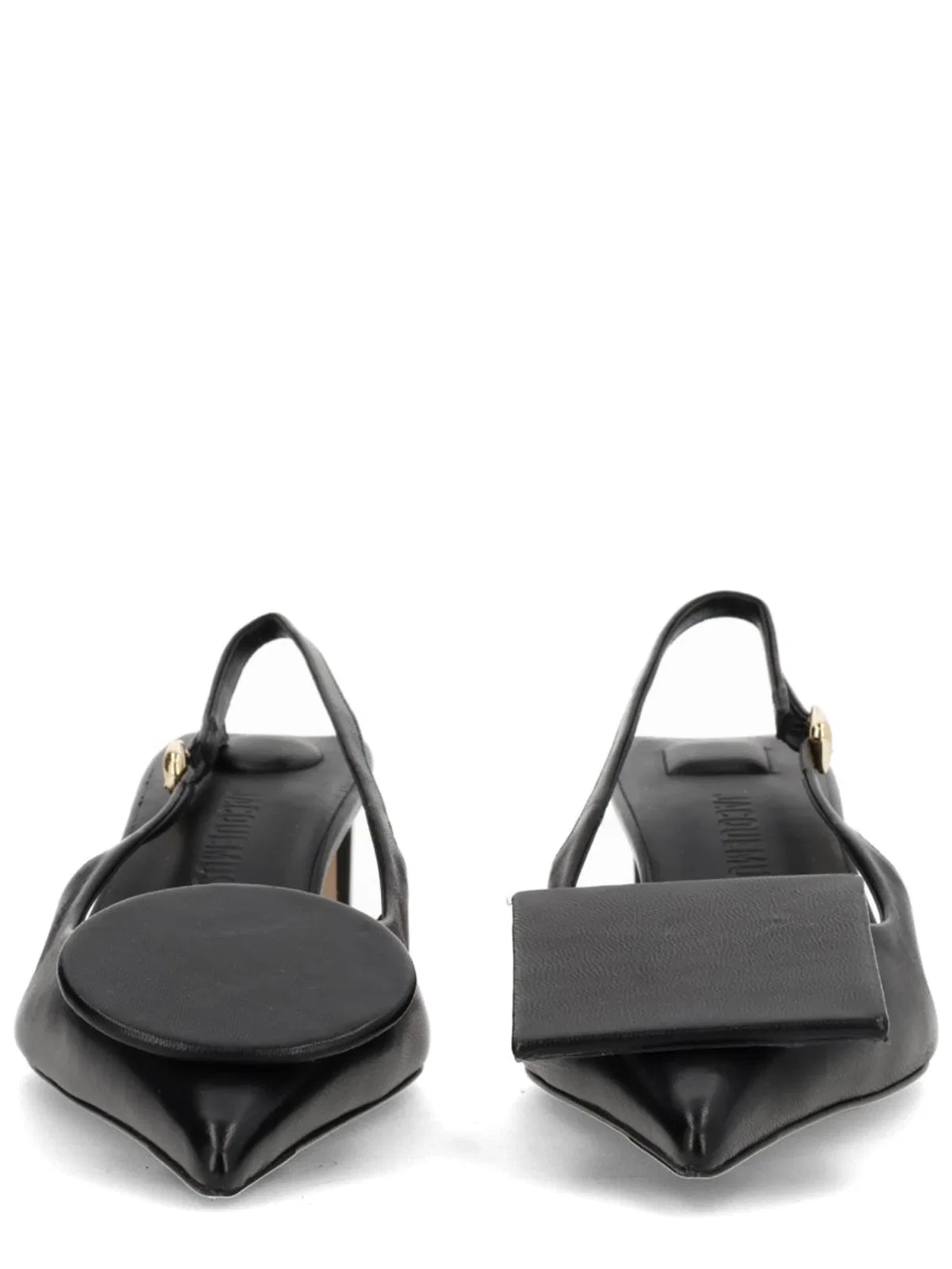 Jacquemus Black Lamb Leather Sandals In Black