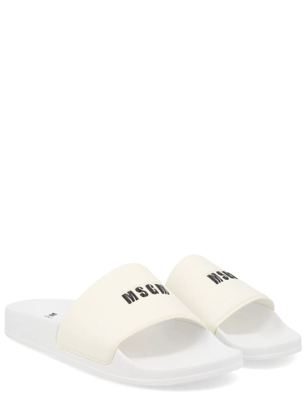 Msgm White Pvc Sandals In Multi