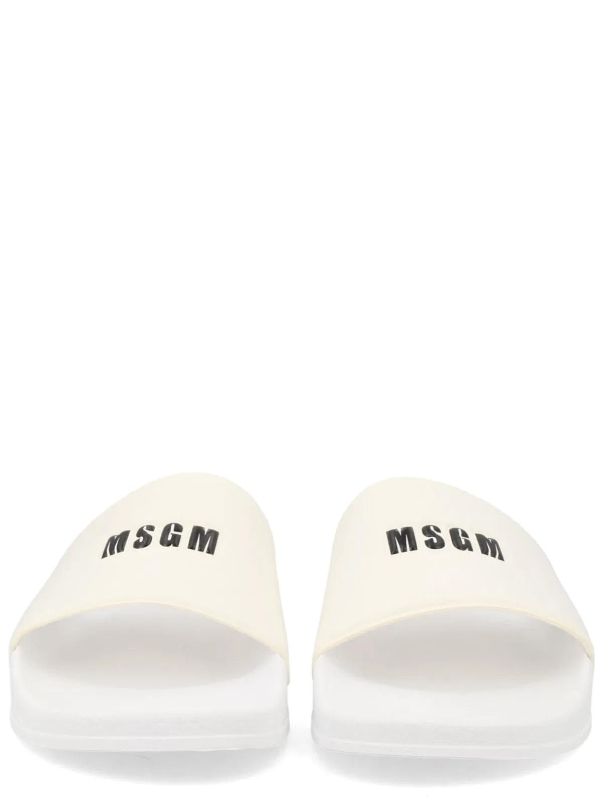 Msgm White Pvc Sandals In Multi