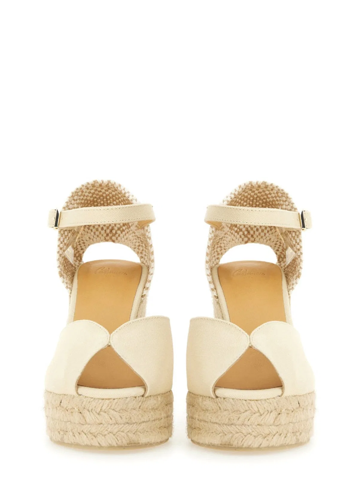 Castañer Bianca Raffia Wedge Espadrilles In Ivory