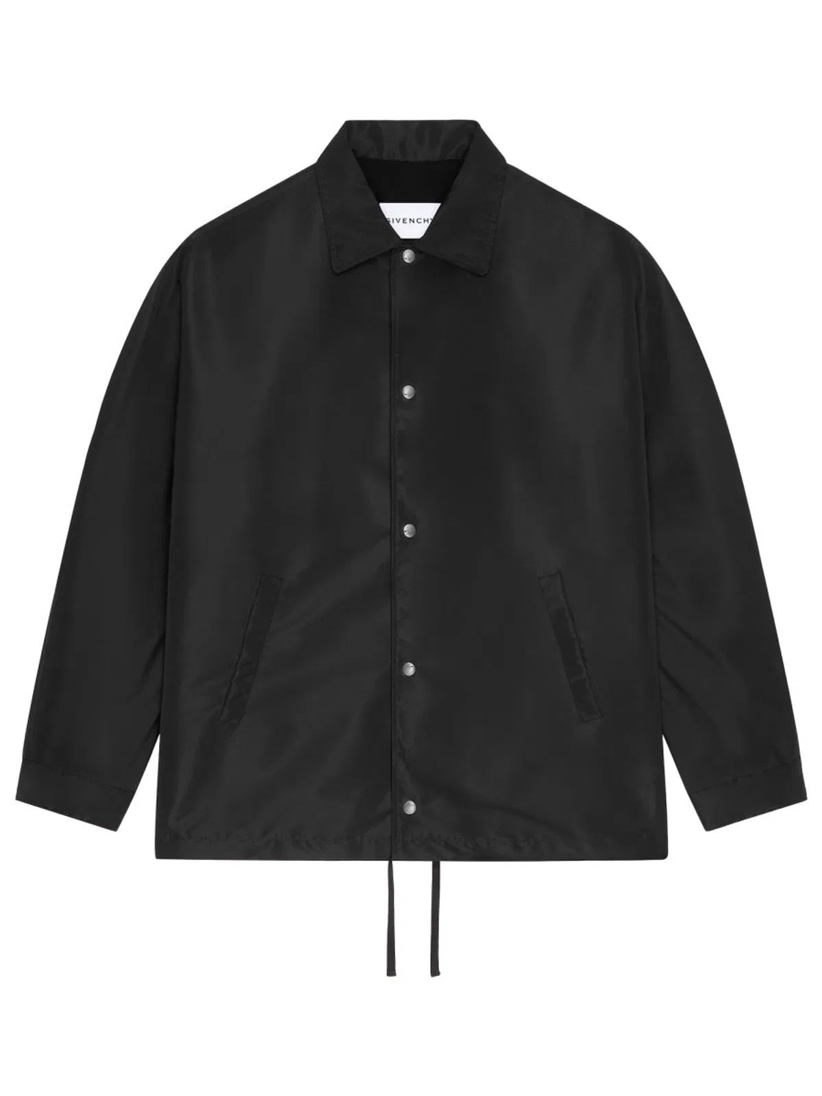 Givenchy Coach Jacket In Polyfaille Embroidered Paris In Black