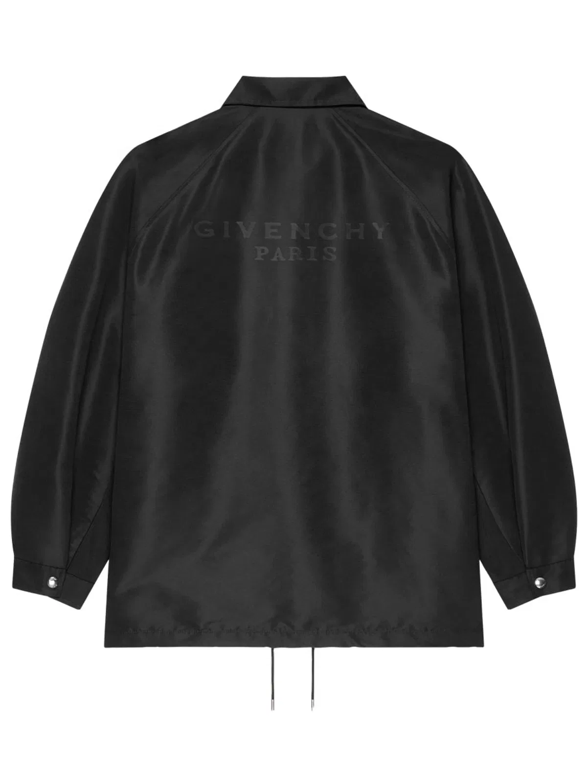 Givenchy Coach Jacket In Polyfaille Embroidered Paris In Black