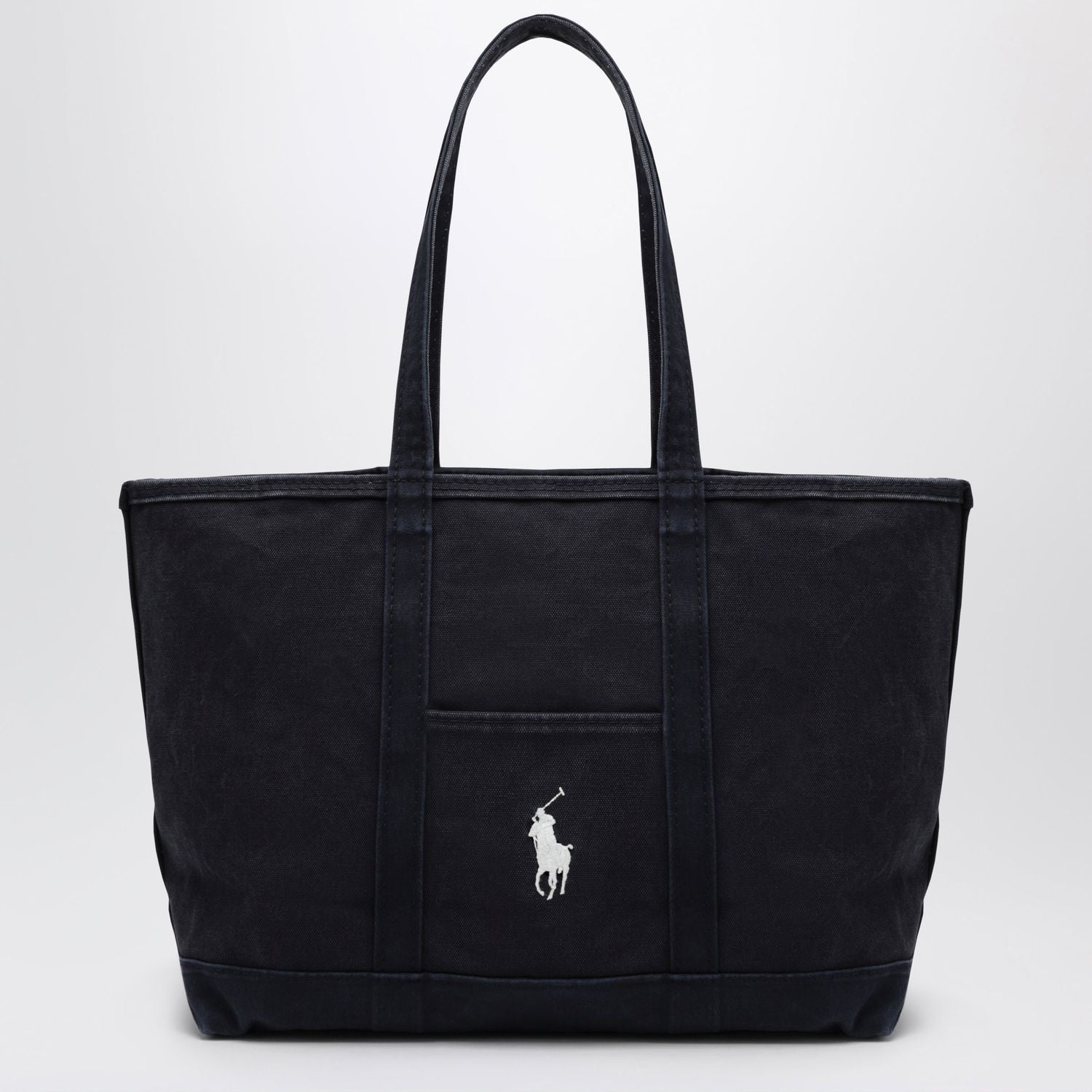 Navy Cotton Big Pony Tote Bag