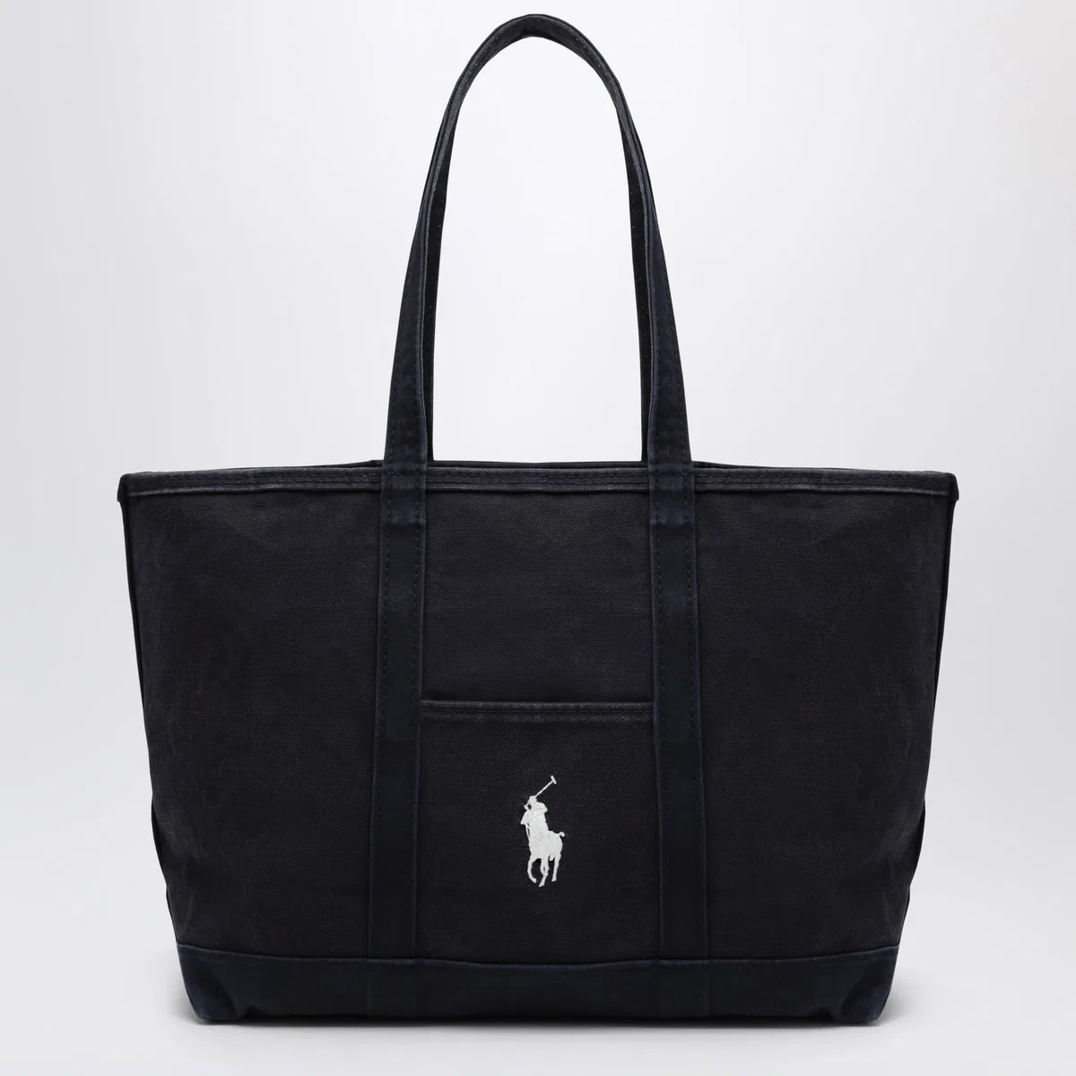 Navy Cotton Big Pony Tote Bag