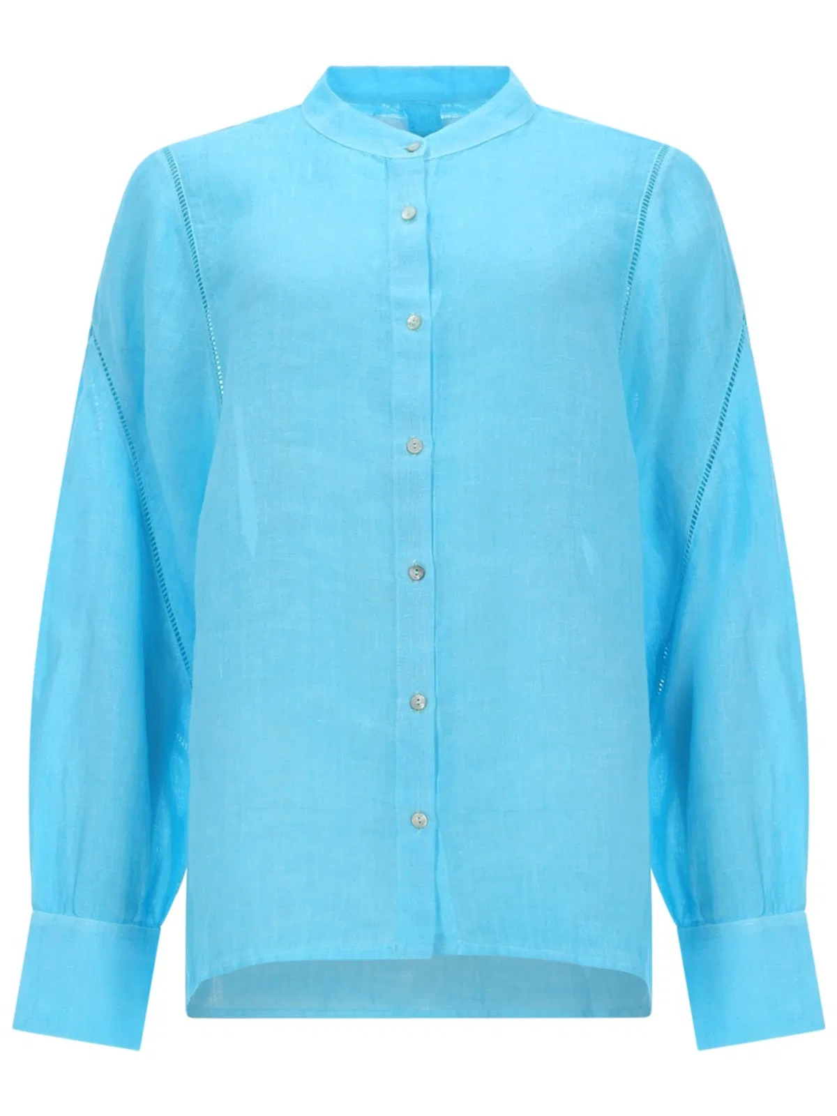 120% Lino Linen Shirt Breathable Collared Long Sleeve In Red