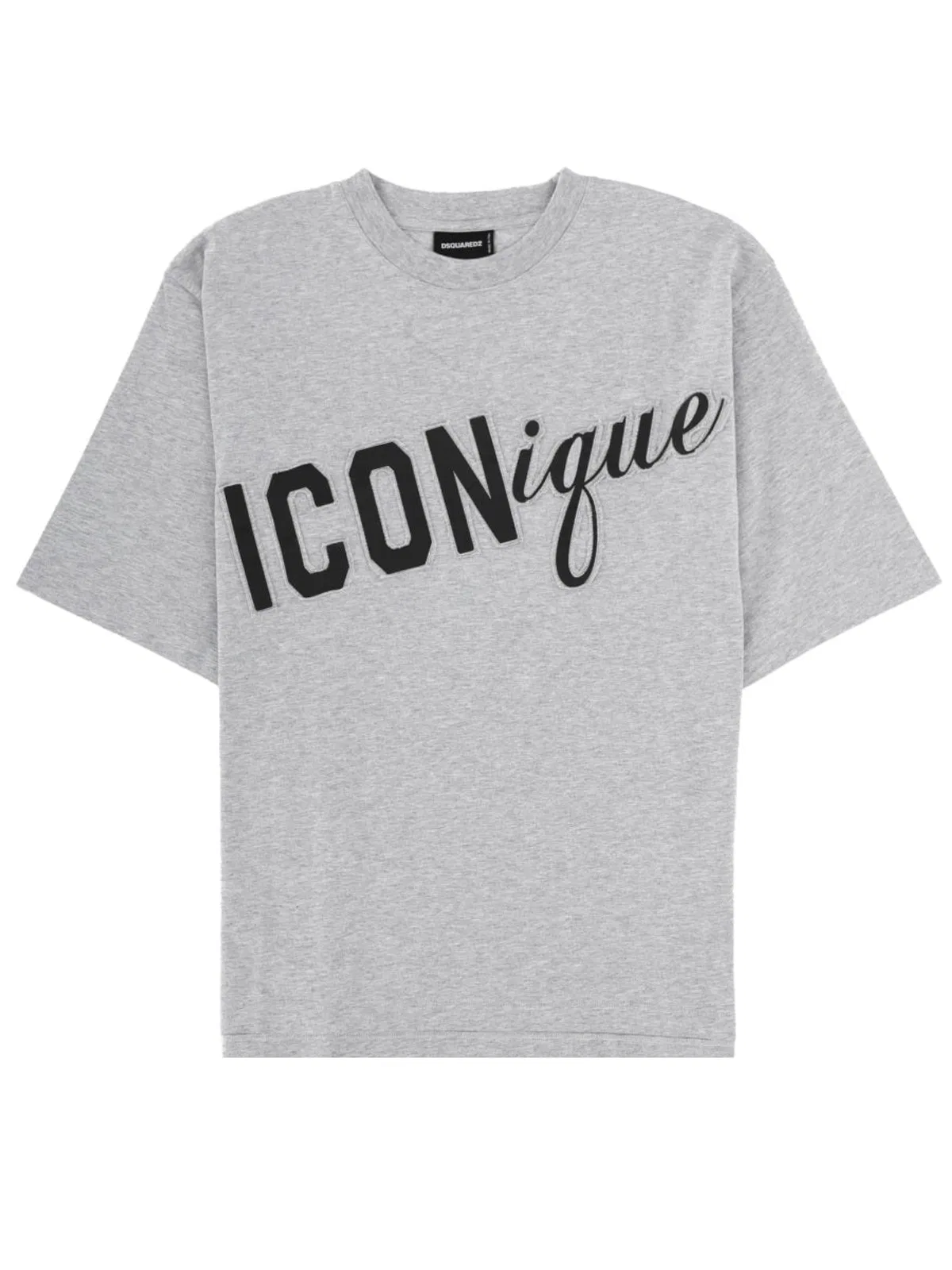 Dsquared2 Cotton Oversize T Shirt Short Sleeves Crew Neck In Gray