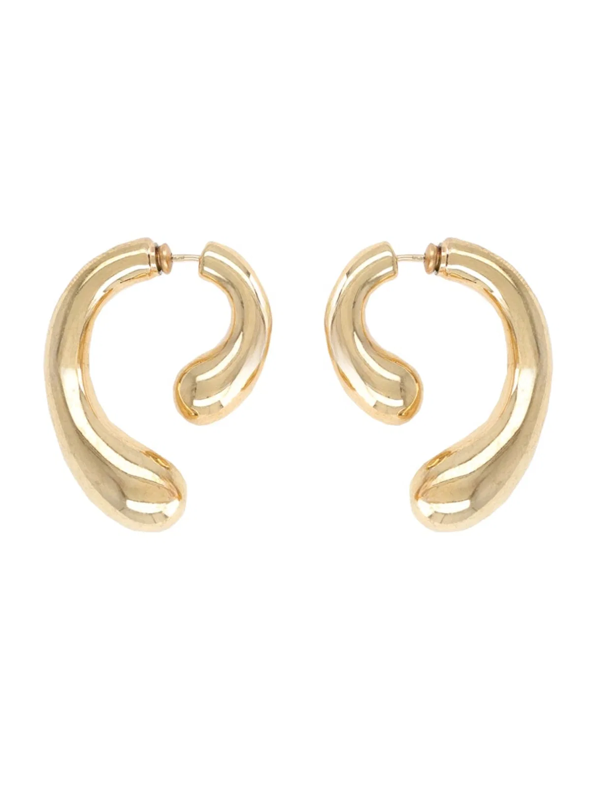 Panconesi Sculptural Curved Hoop Earrings In Gold