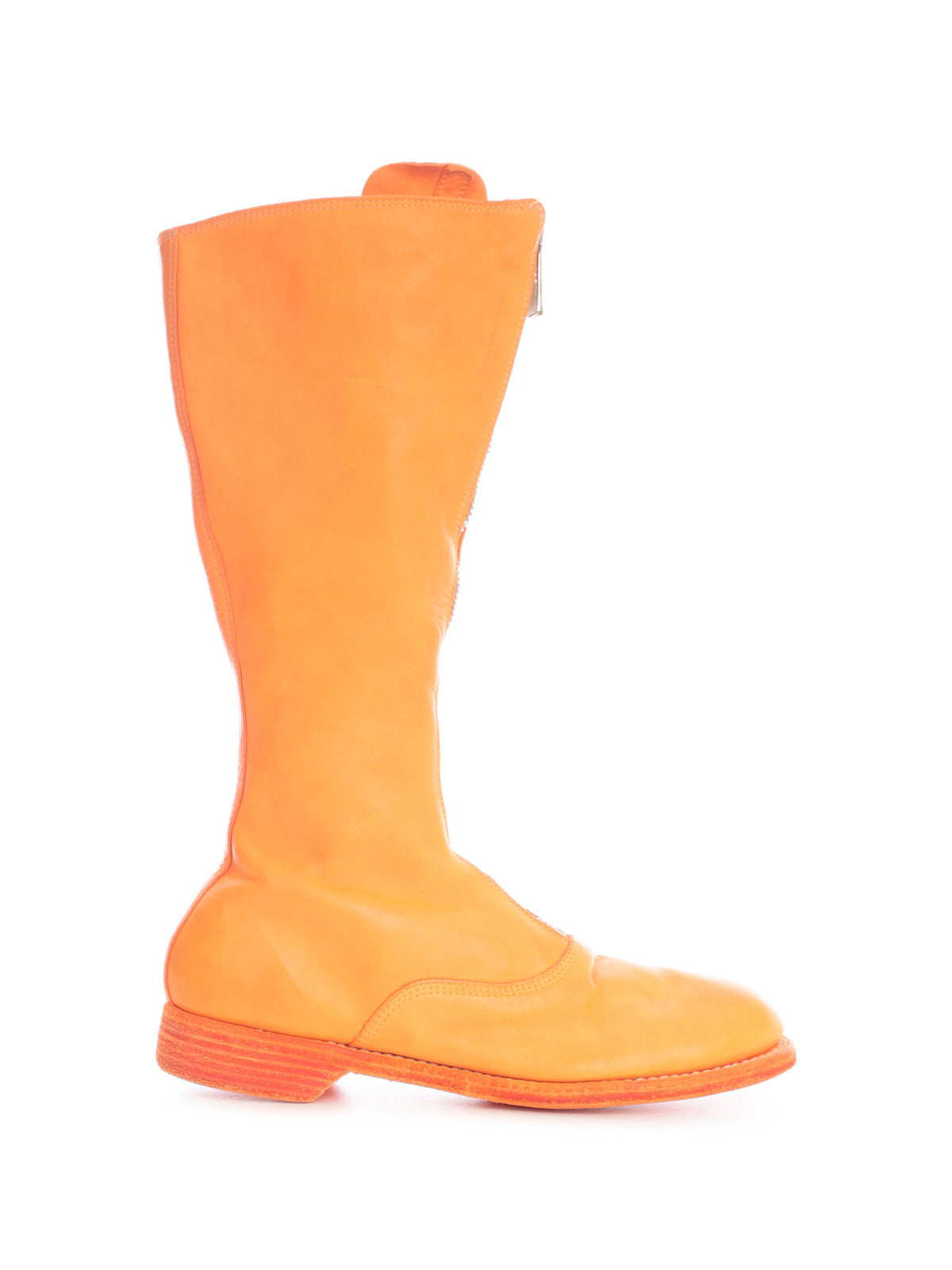 Front Zip Army Boots Sole Leather