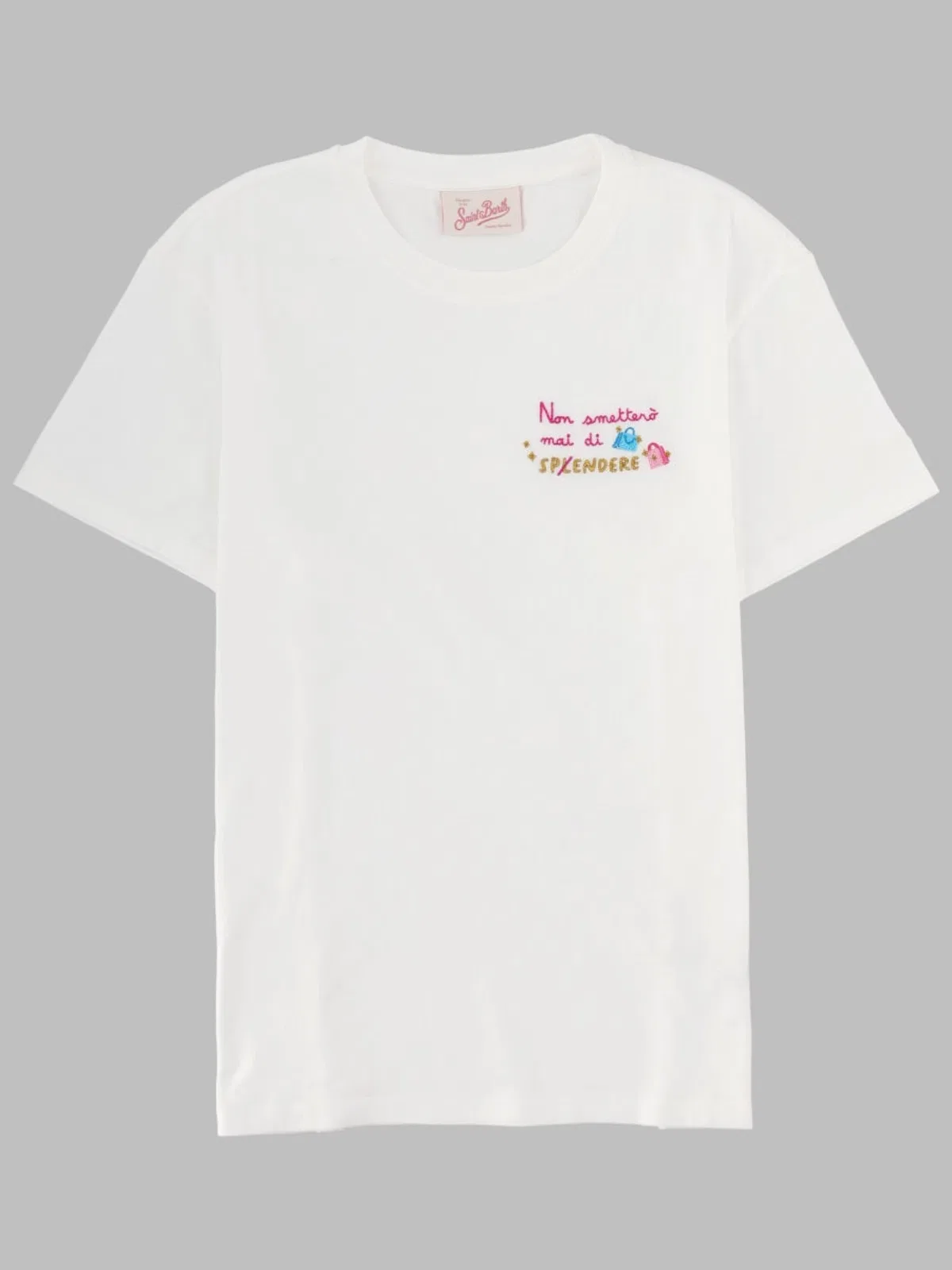 Mc2 Saint Barth Women White Graphic Crew Neck T-shirt In White