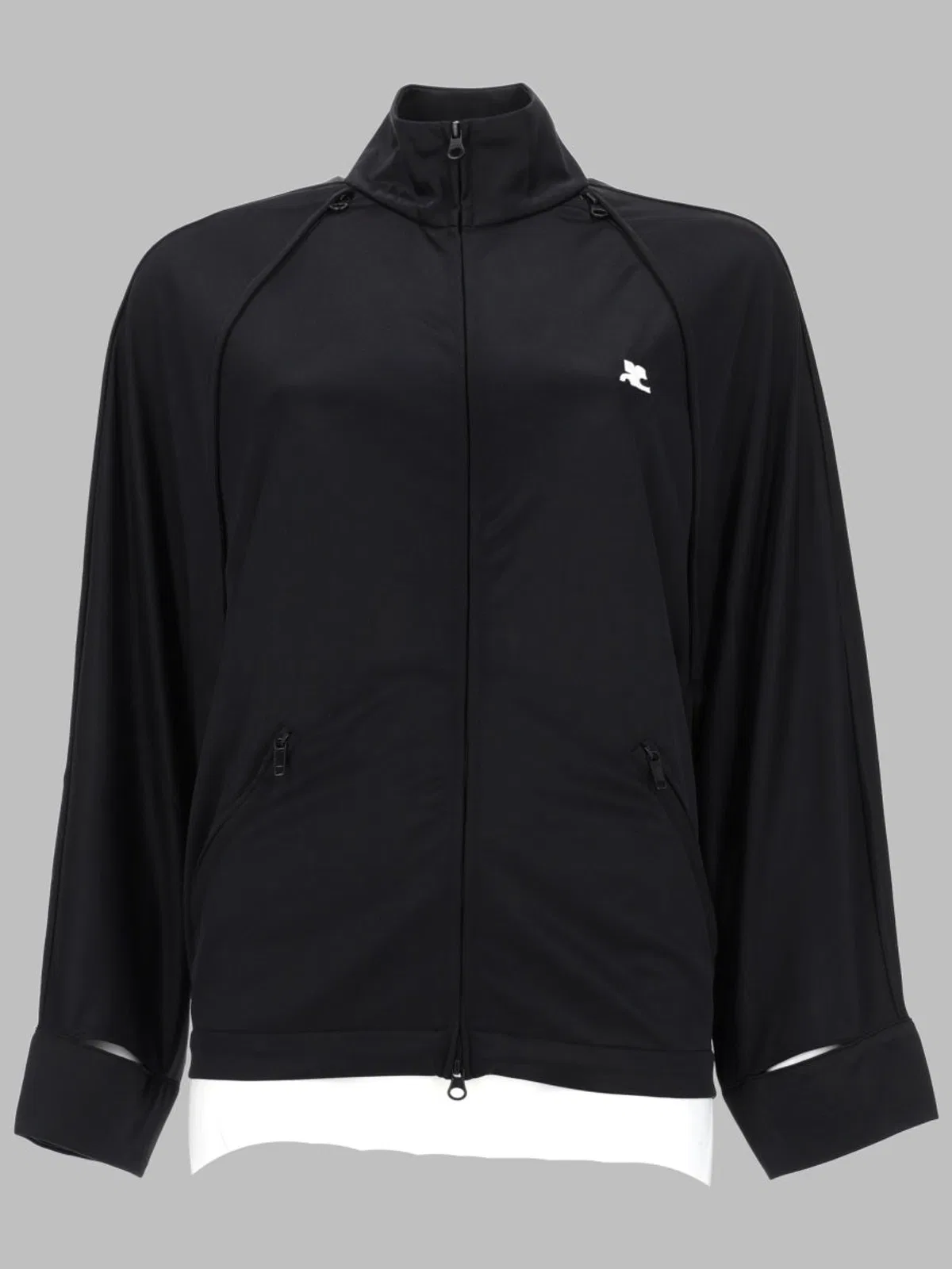 Courrèges Courreges Giacca Track Con Maniche Cut-out In Black