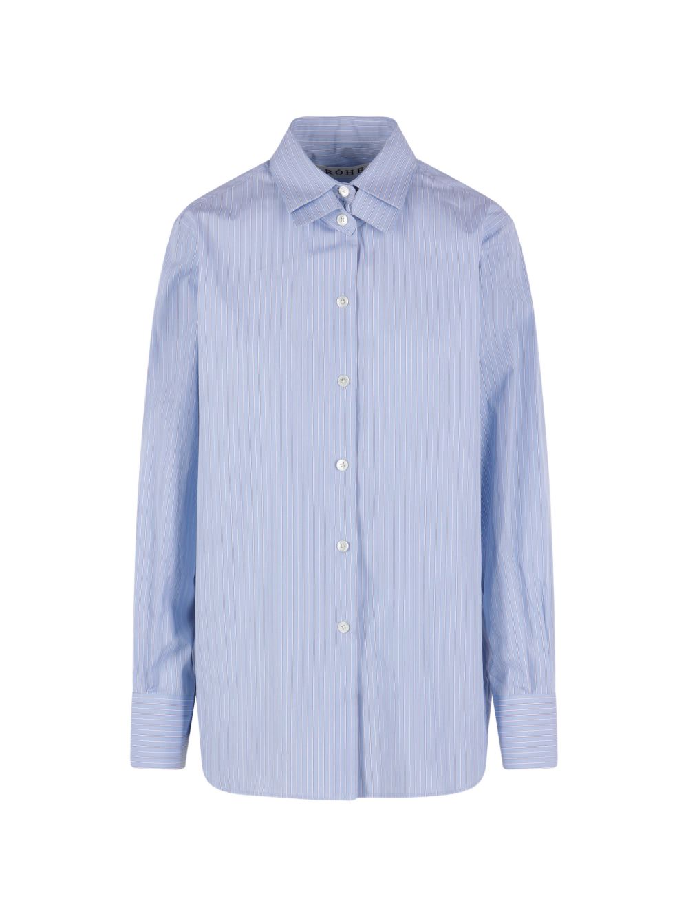 Light Blue Shirt White Navy Stripes