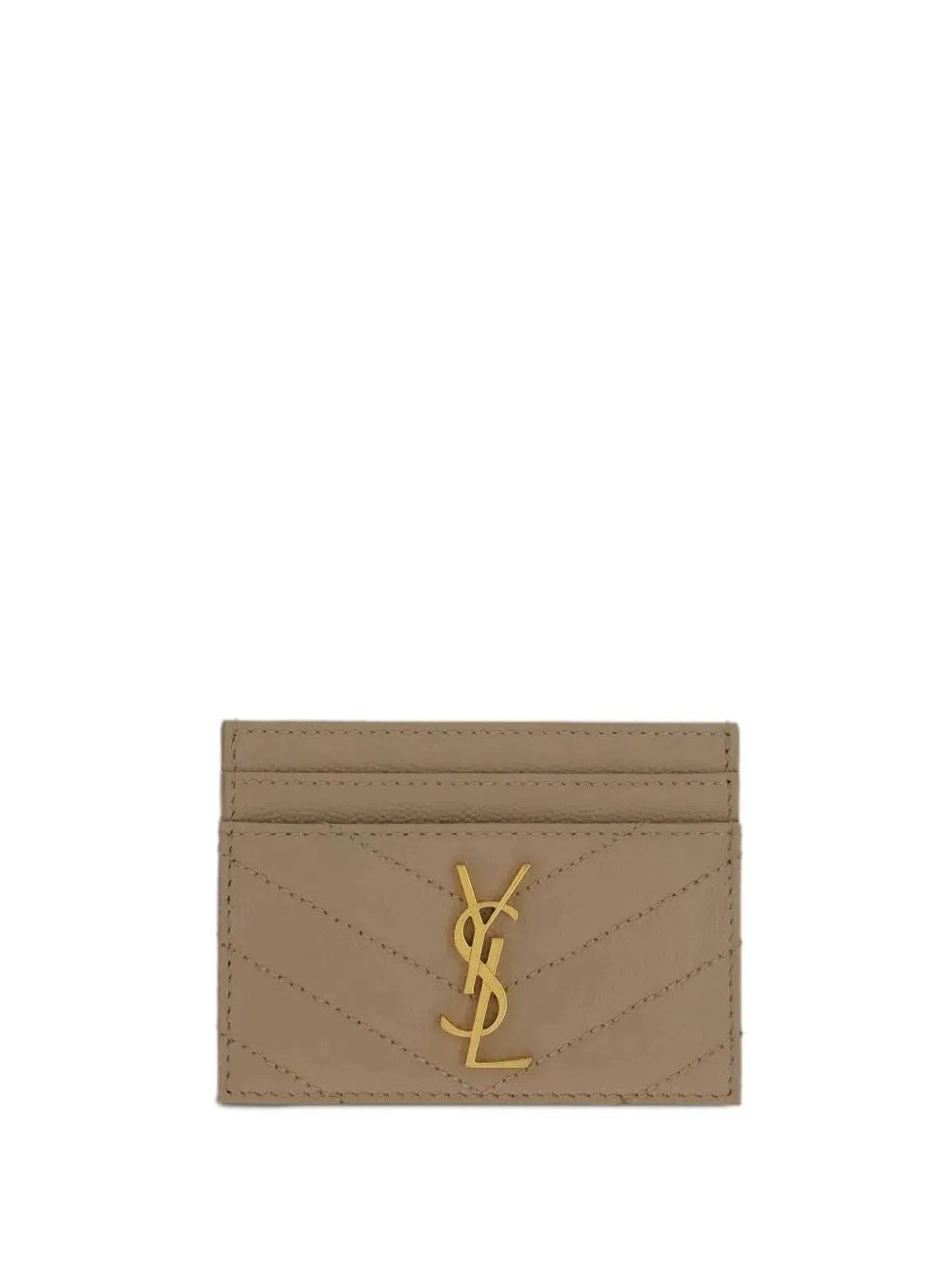Matelassé Leather Card Holder With Logo