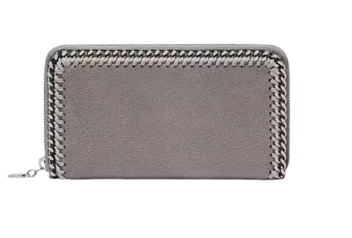 Stella Mccartney Grey Shaggy Deer Falabella Wallet