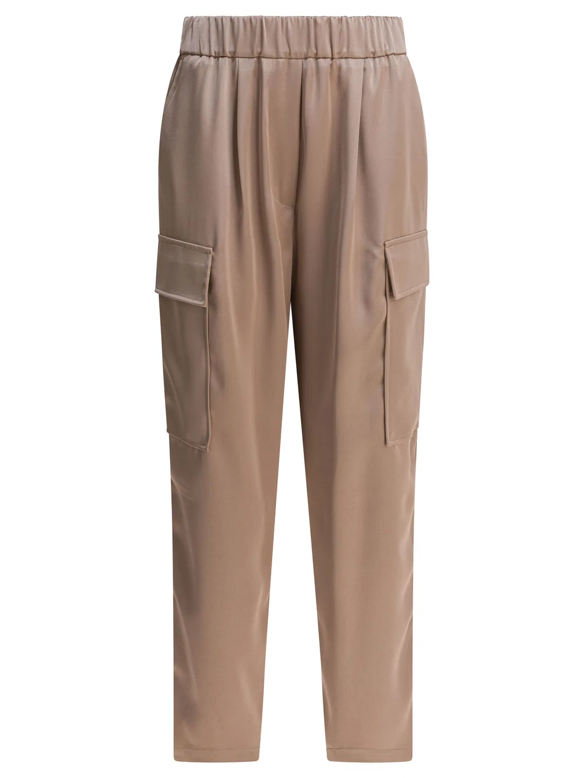 Beige Polyester Trousers