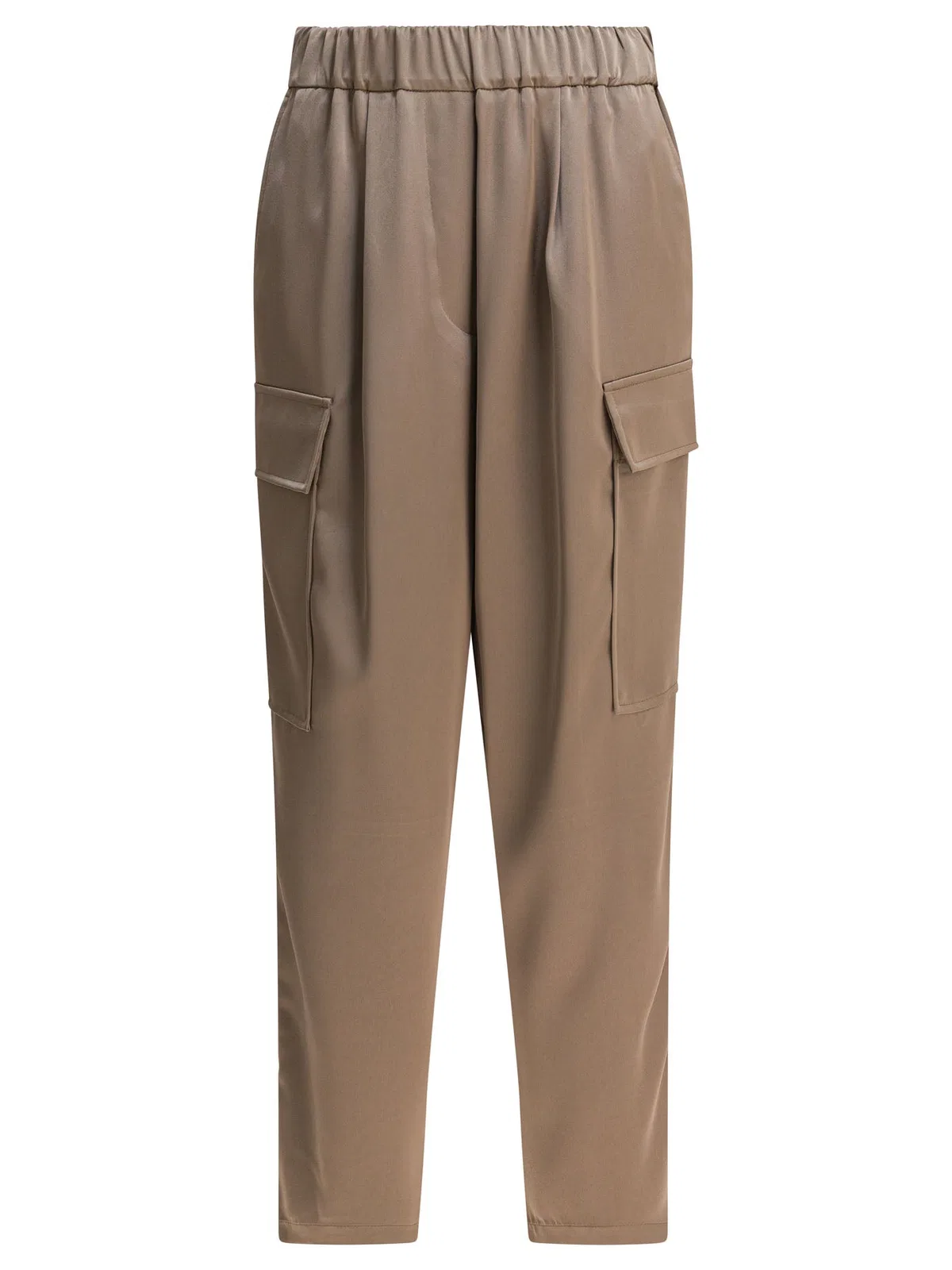 Beige Polyester Trousers