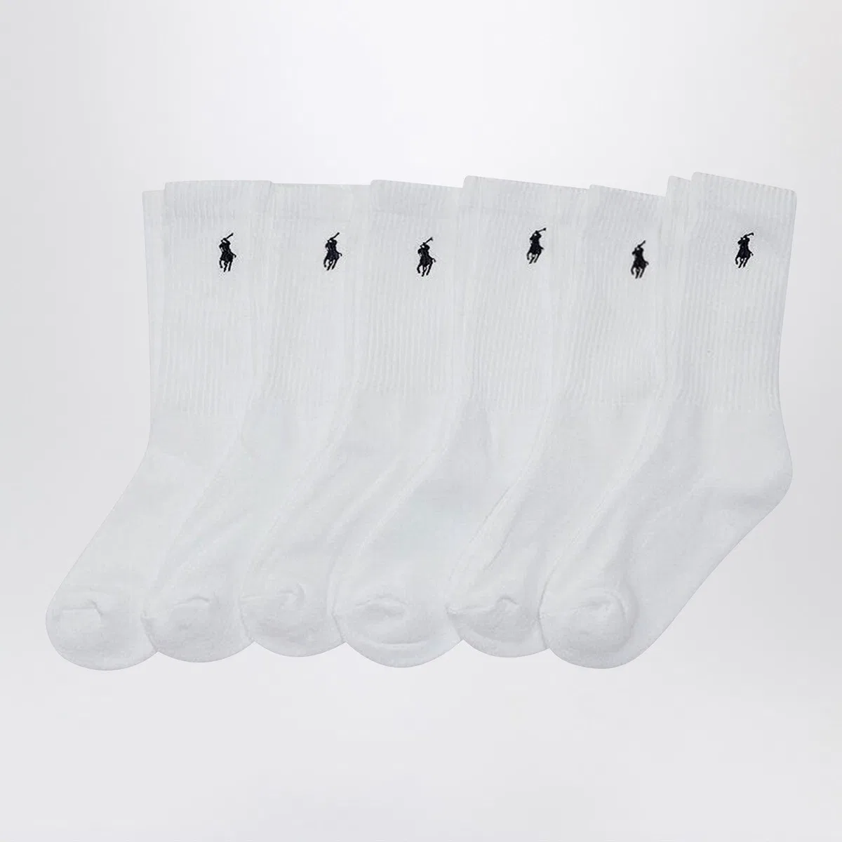 Set Of Three White Socks With Logo