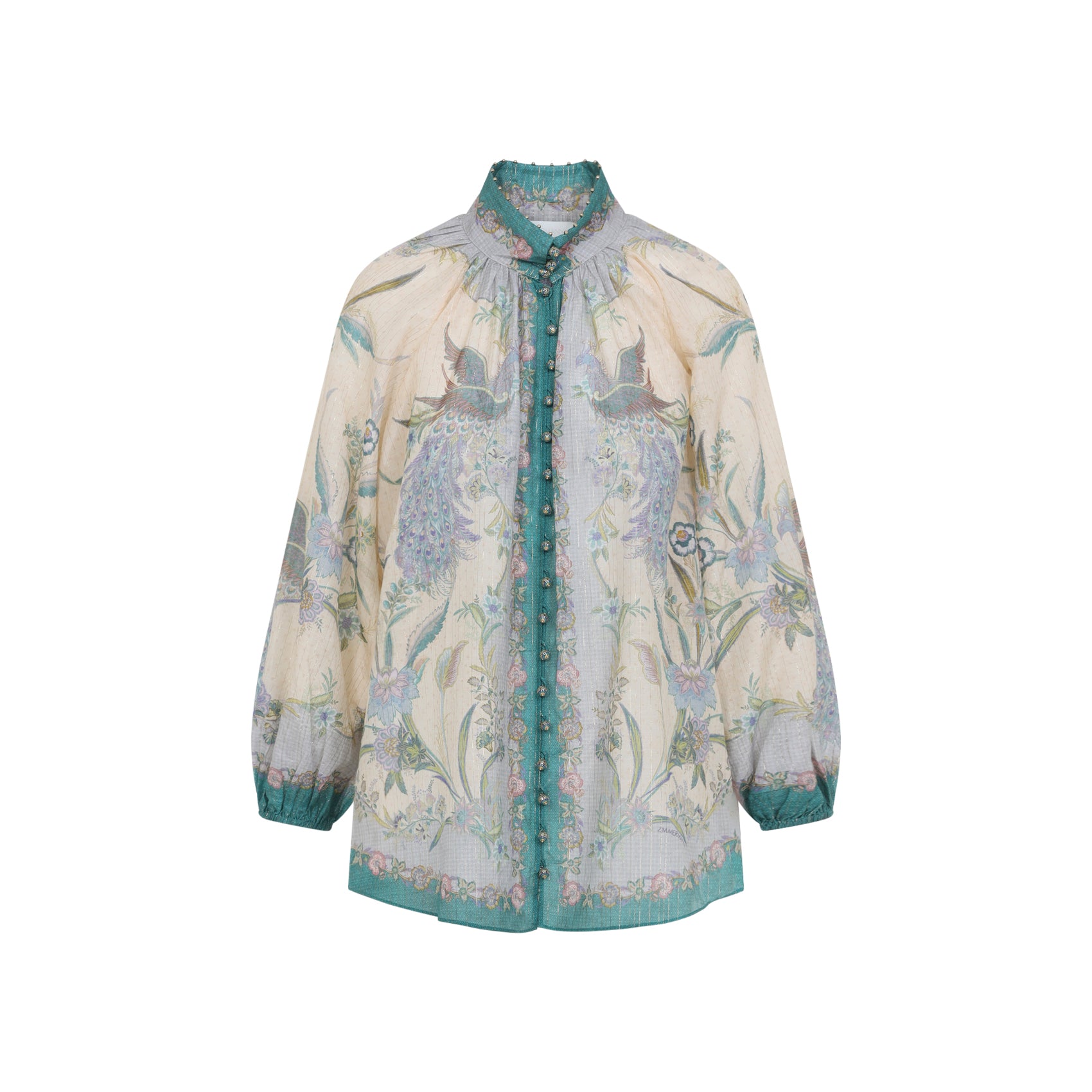 Cream Scarf Floral Indra Billow Blouse