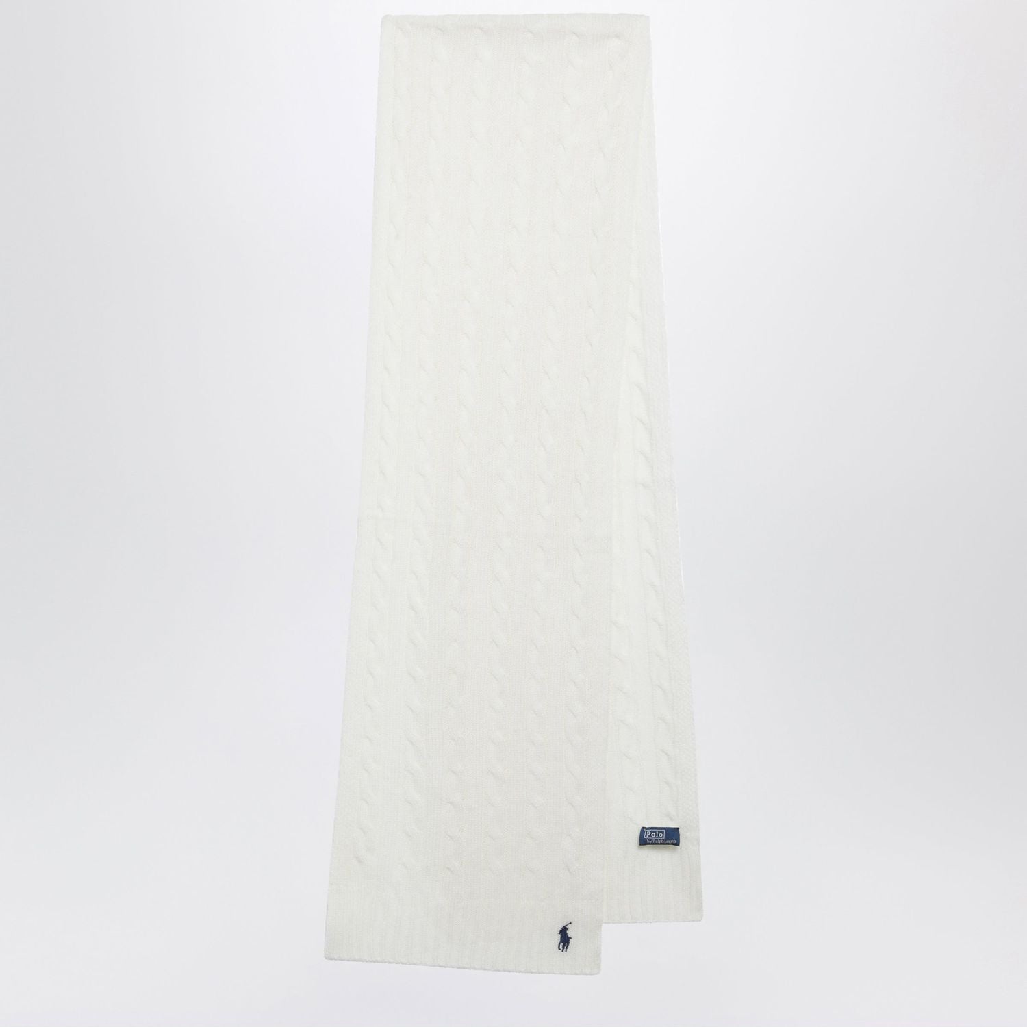 Cream Cableknit Wool And Cashmere Scarf