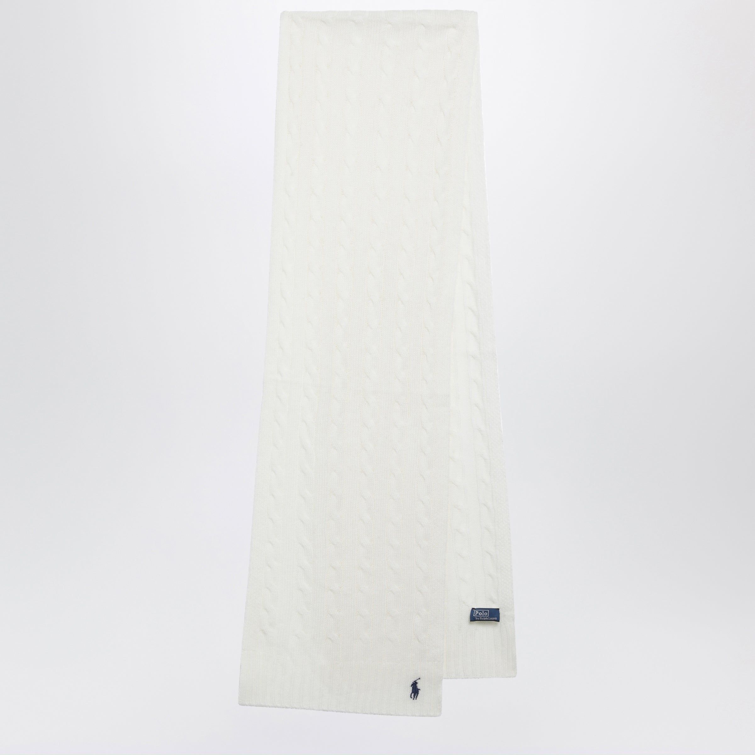Cream Cable-Knit Wool And Cashmere Scarf