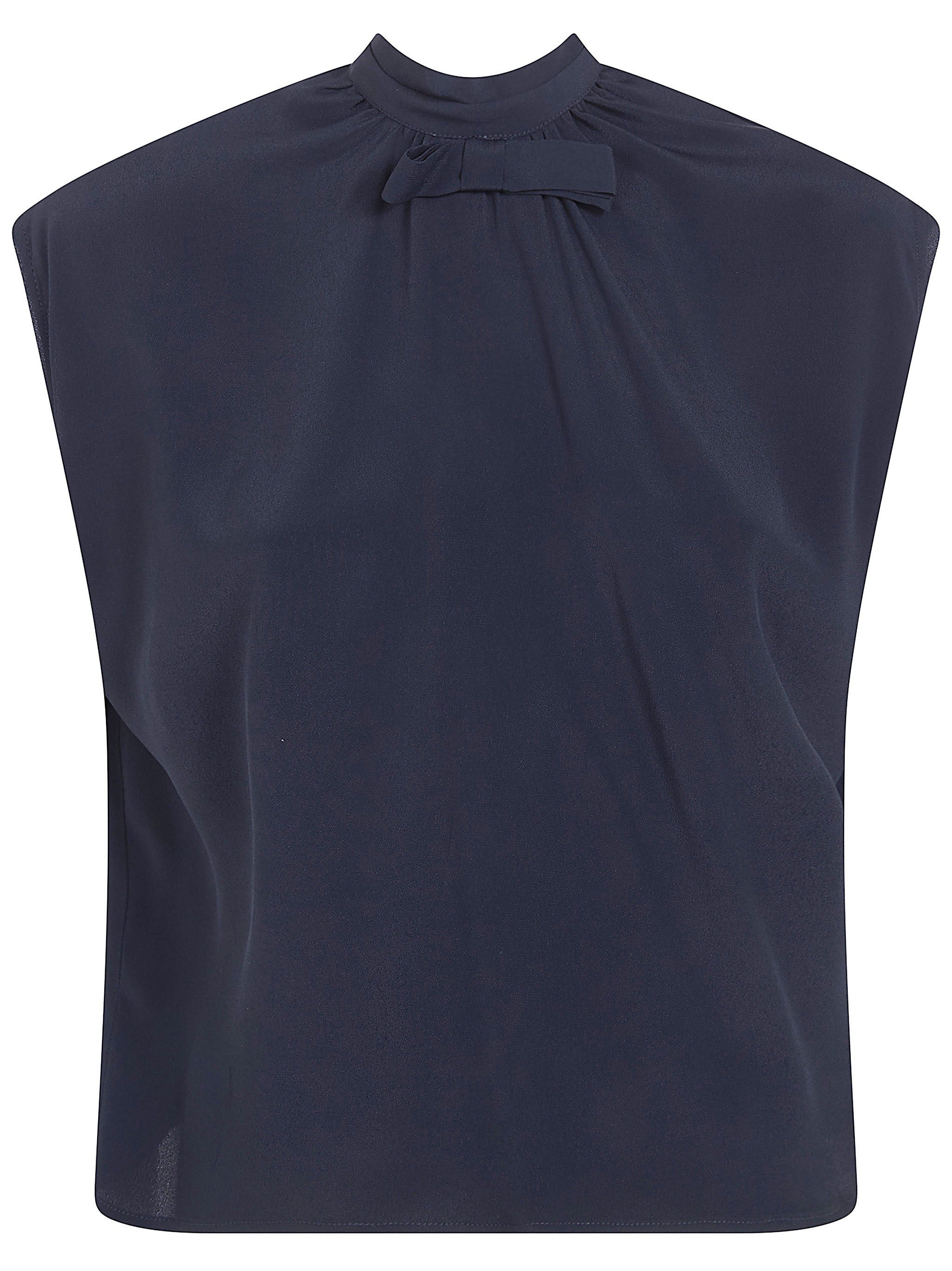 Silk Blend Bow Blouse