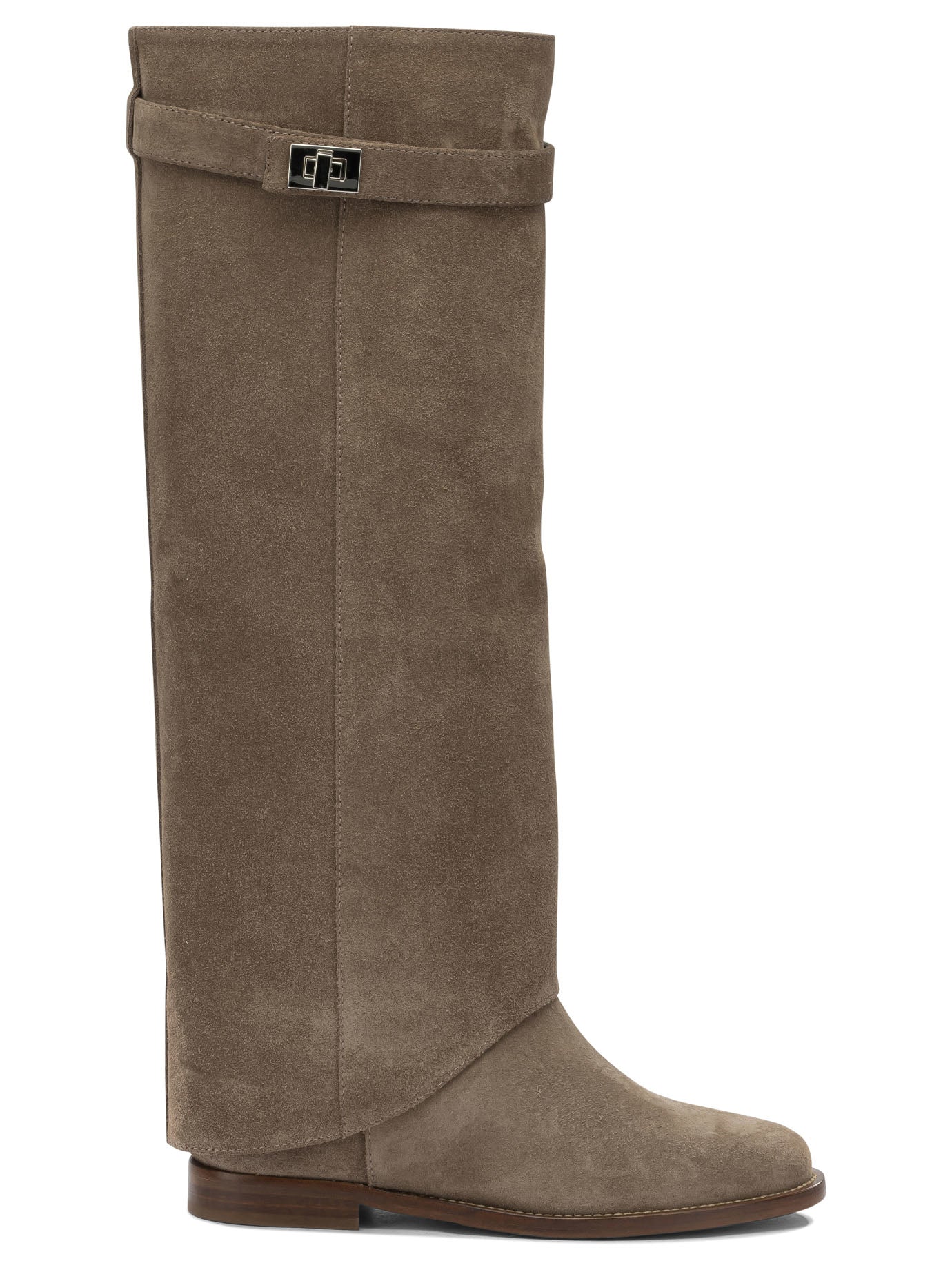 Beige Suede Leather Boots