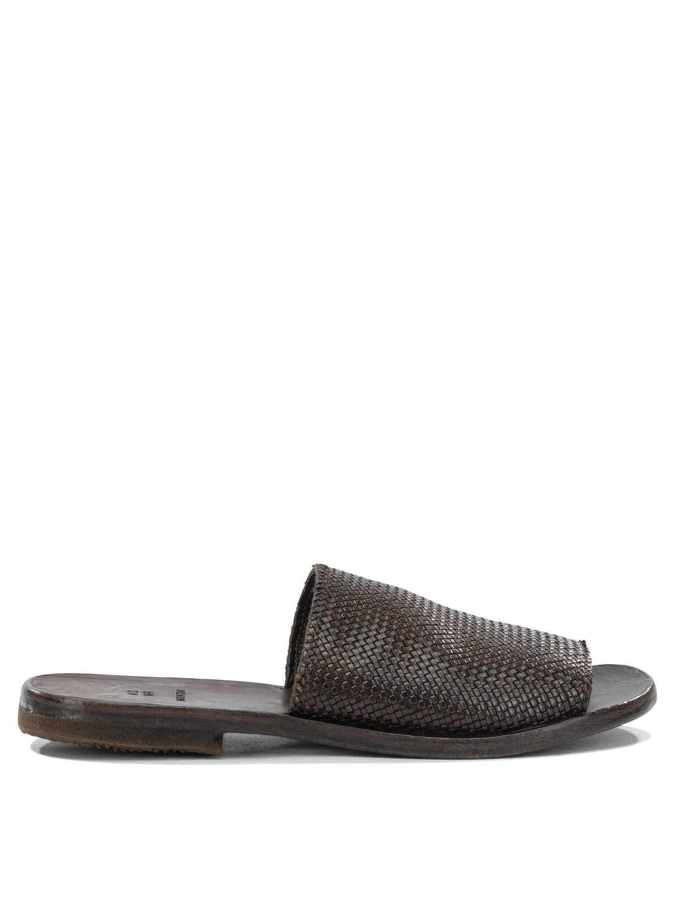 Brown Calf Leather Rubber Sandals