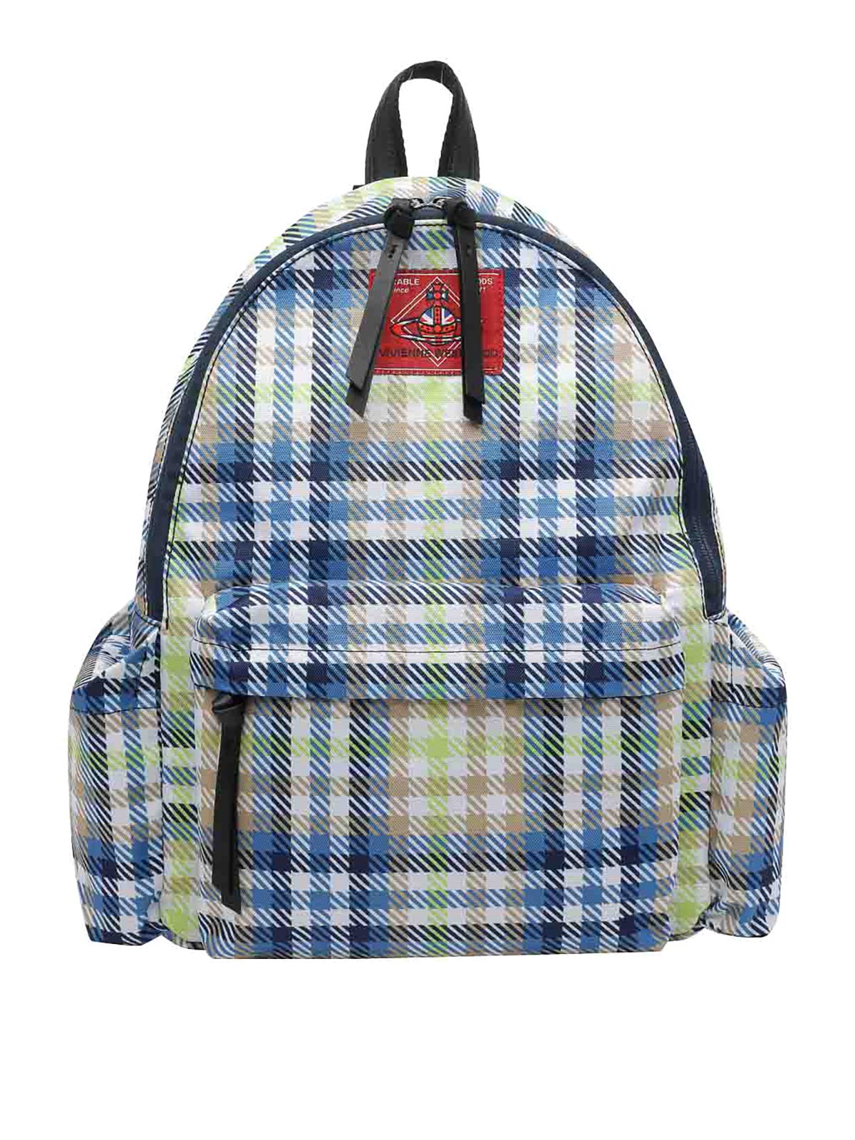 Fluro Tartan Medium George Backpack