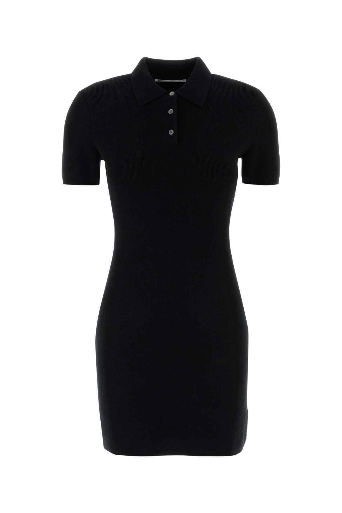 Black Wool Polo Mini Dress