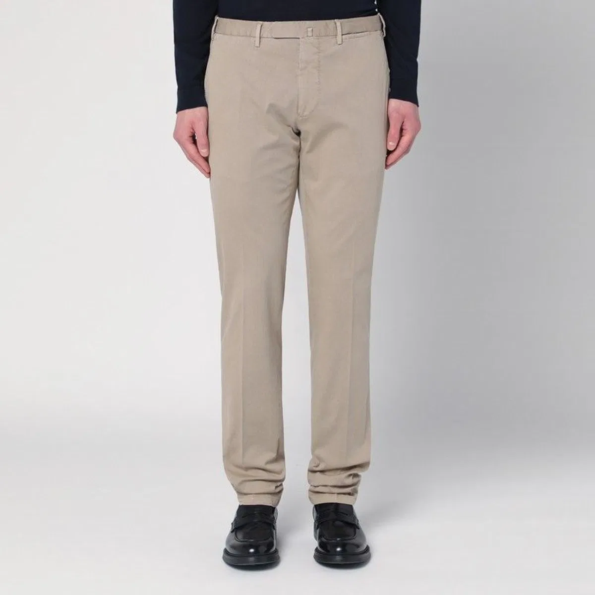 Beige Trousers In Cotton