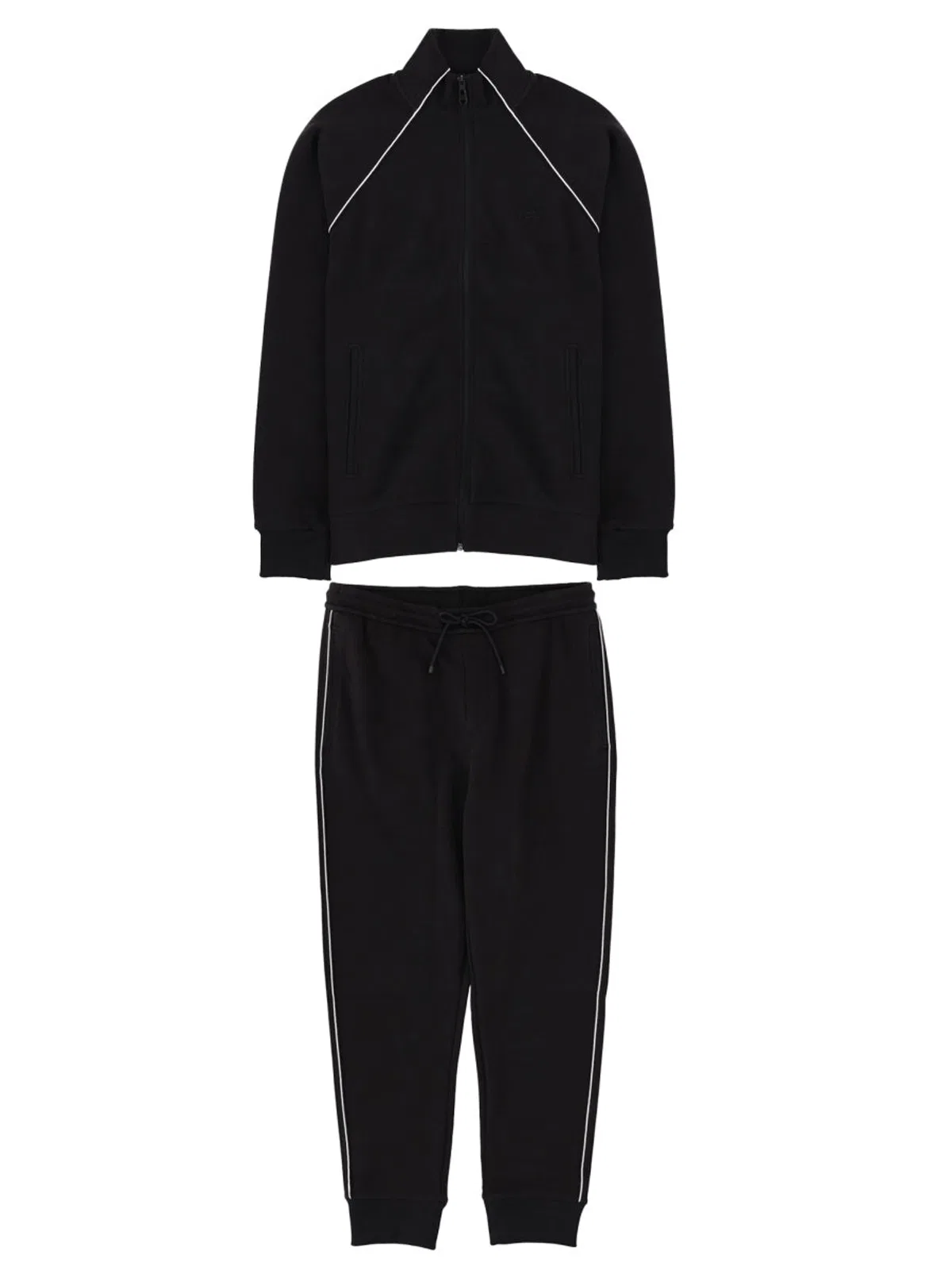 Black Cotton-Blend Track Suit