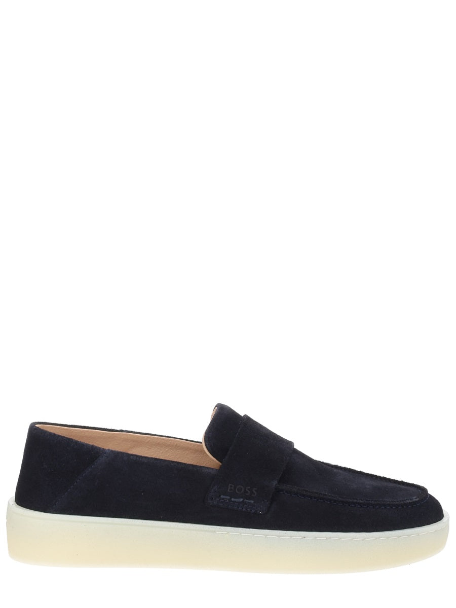 Blue Leather Loafers