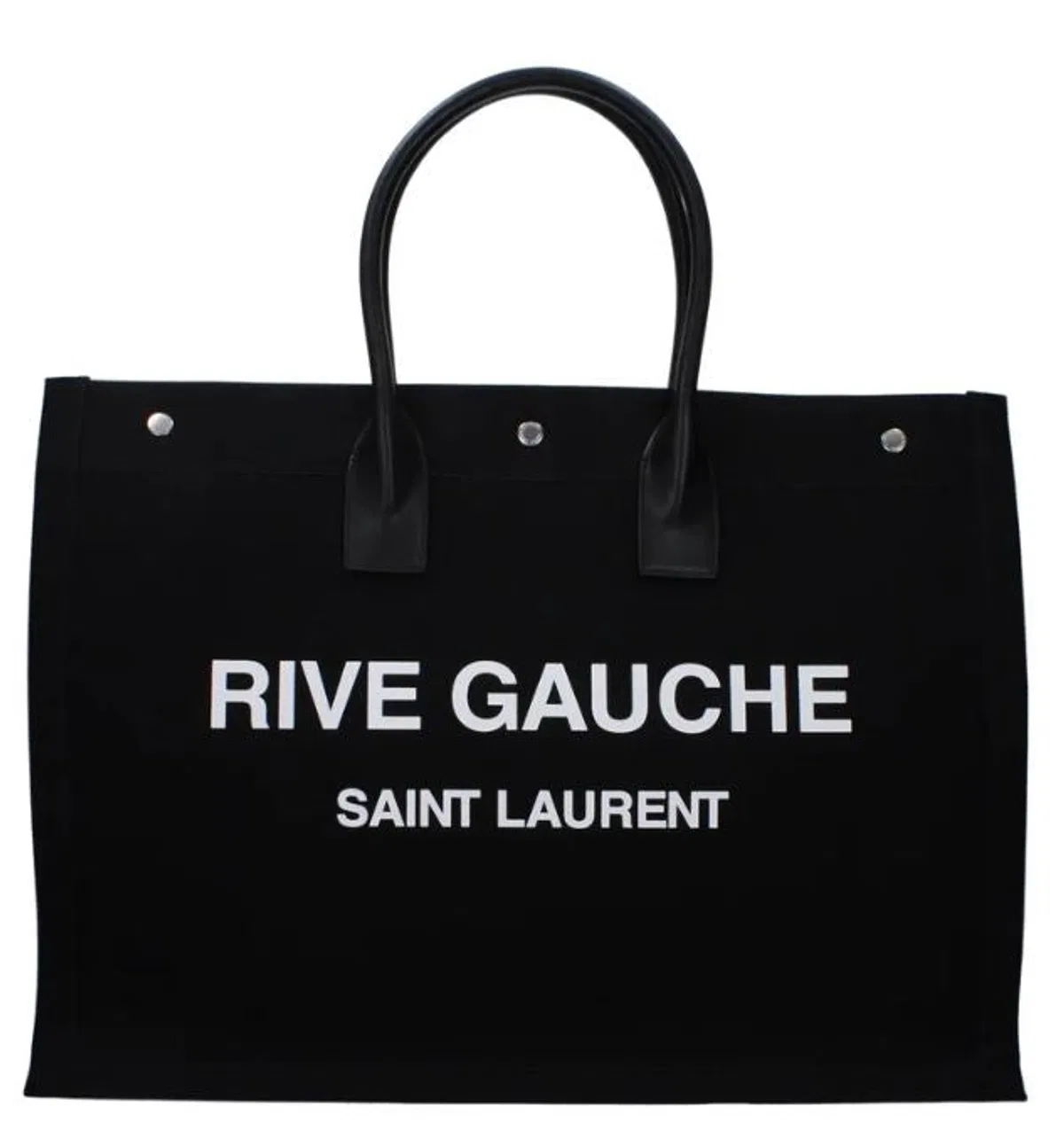 Black Canvas Large Rive Gauche Shopping Bag