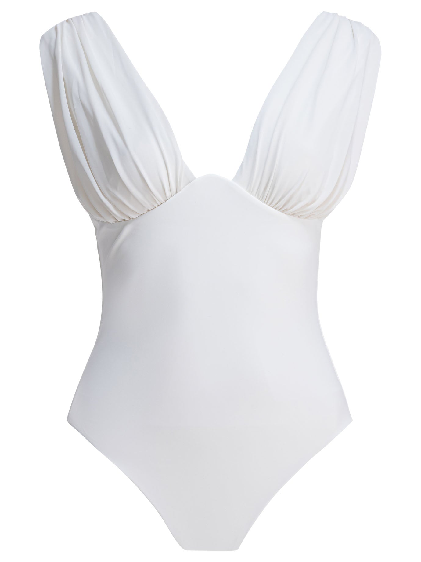 Draped One-Piece Swimsuit