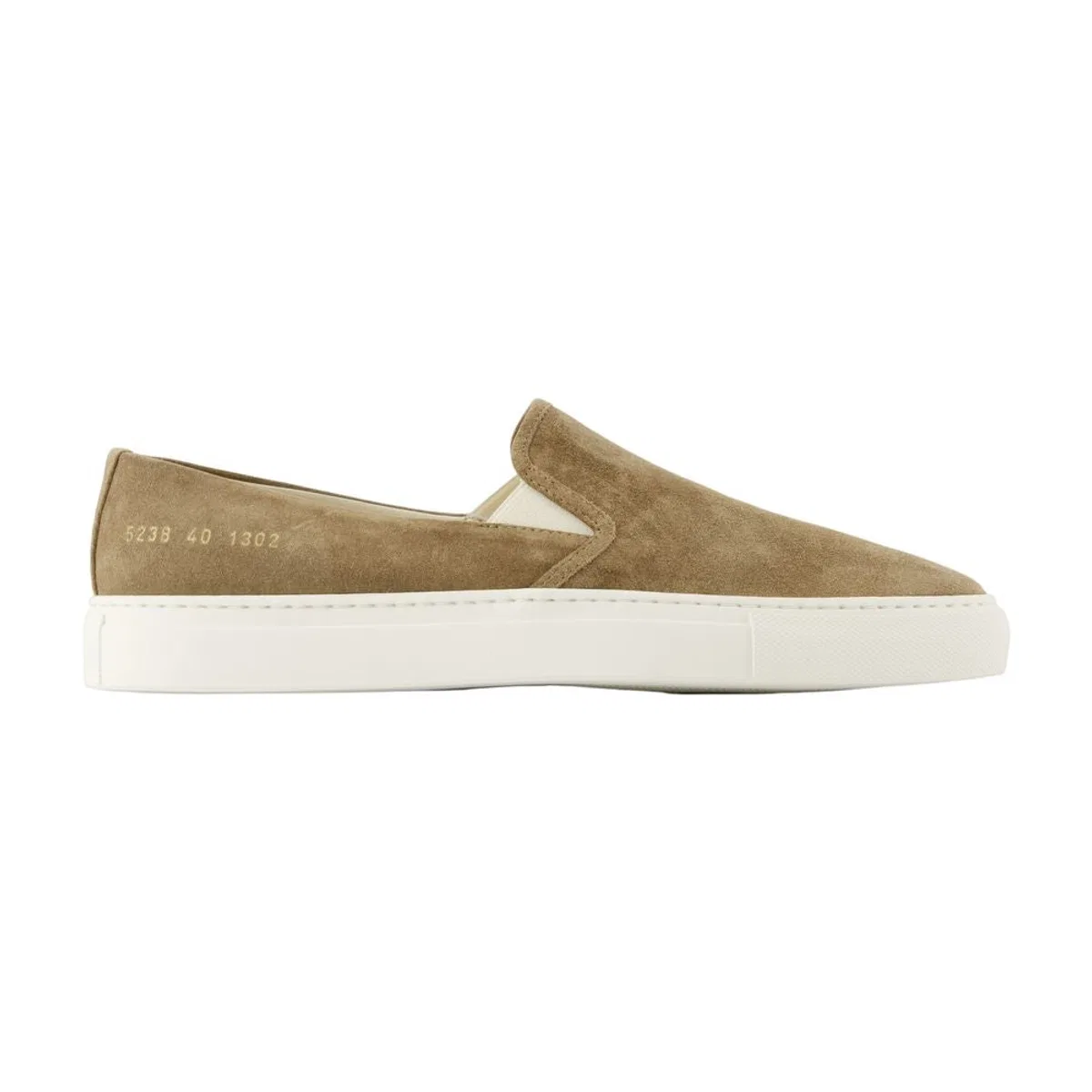 Minimal Slip On Sneakers - - Leather - Beige