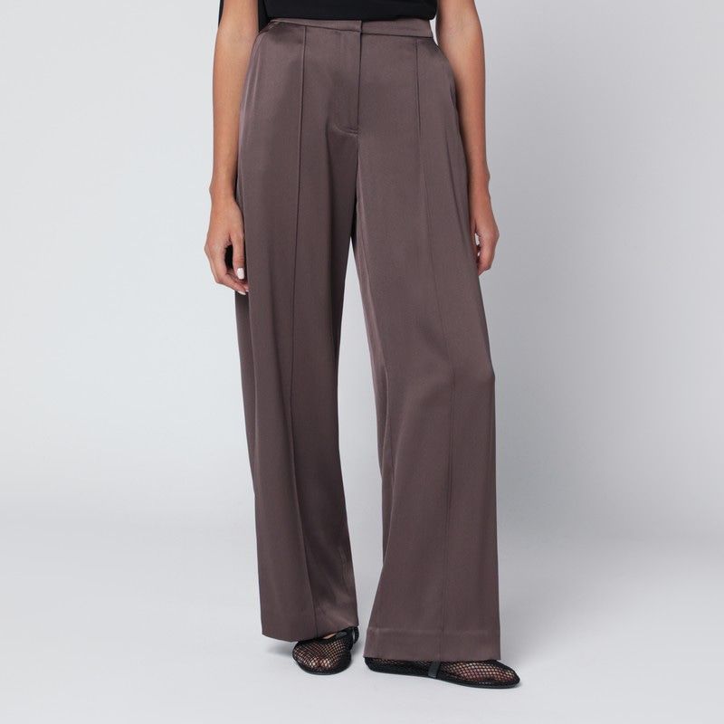 Kyra Trousers In Chocolate Satin