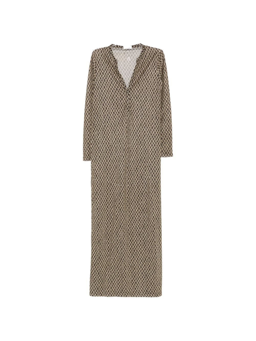 V-Neck Patterned Maxi Dress