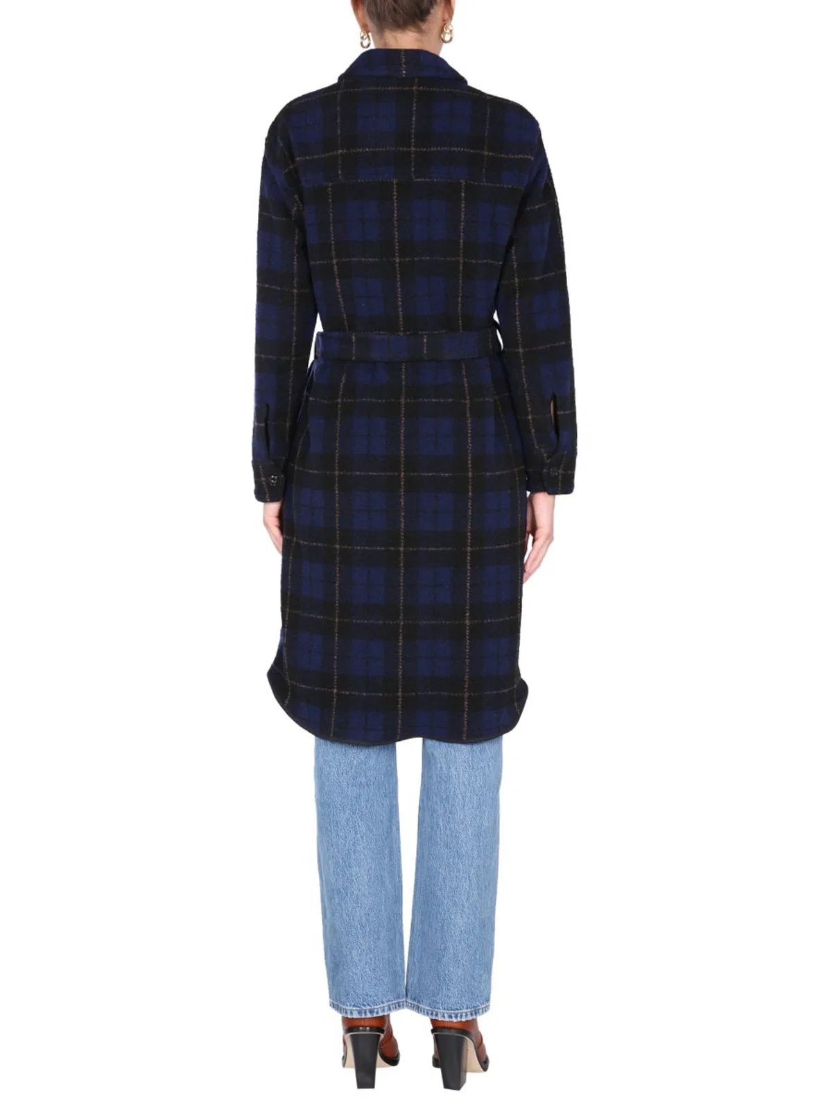 Woolrich Wool Blend Trench Coat In Blue