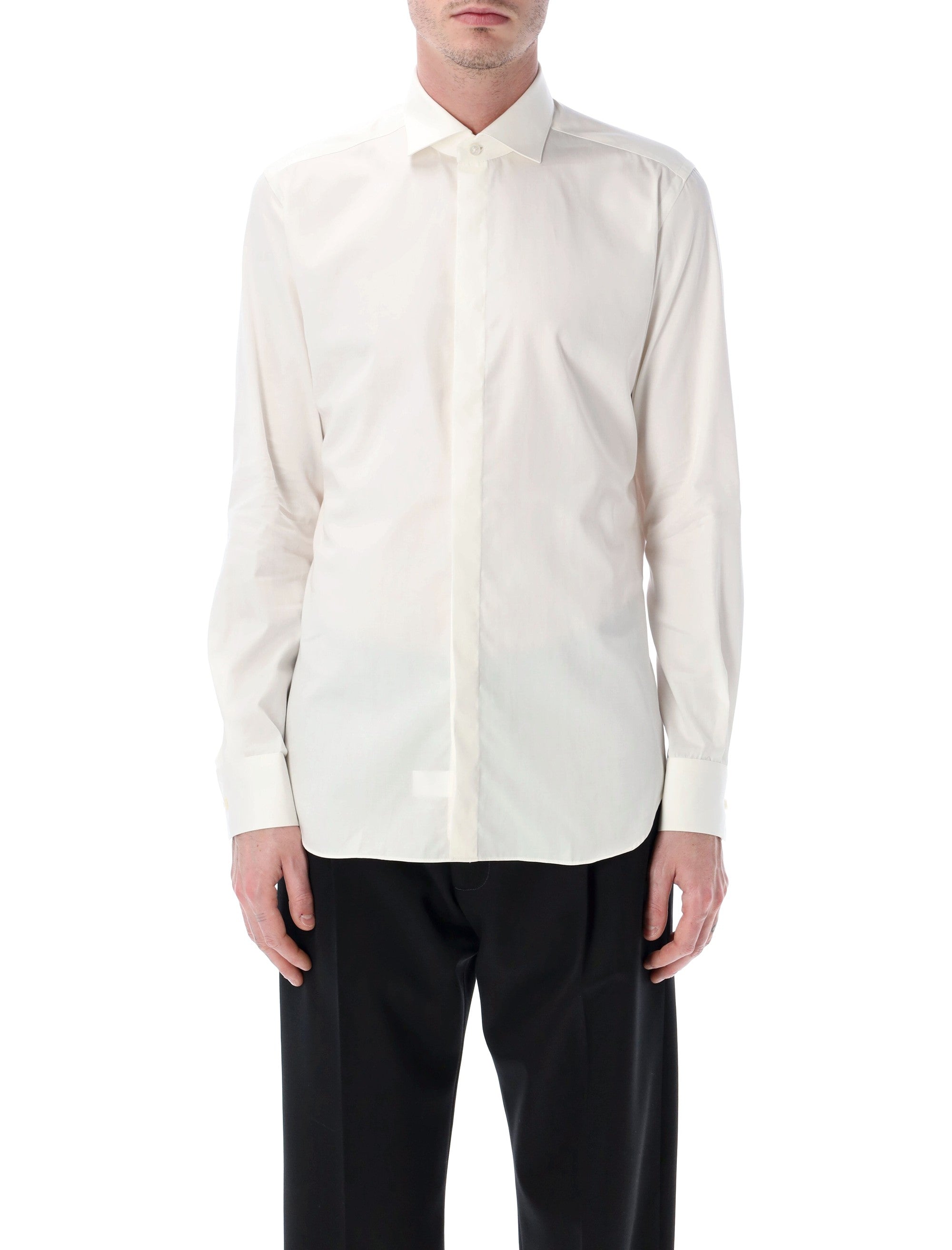White Shirt With French Collar