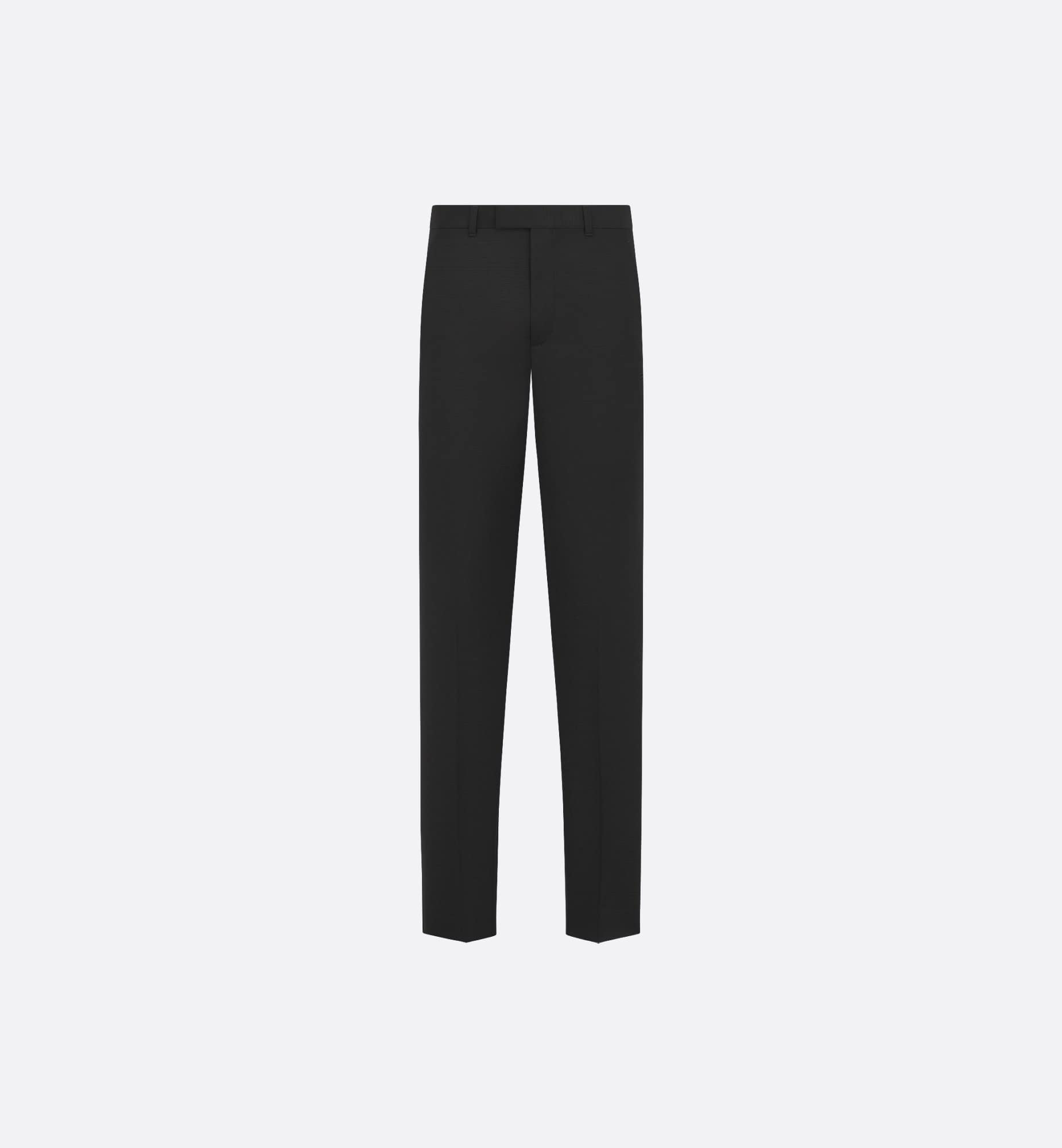 Black Wool Mohair Regular Pants