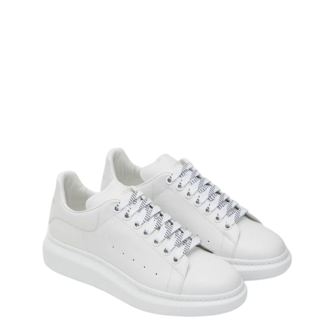 Chalk Leather Sneakers With Chalk Leather Heel