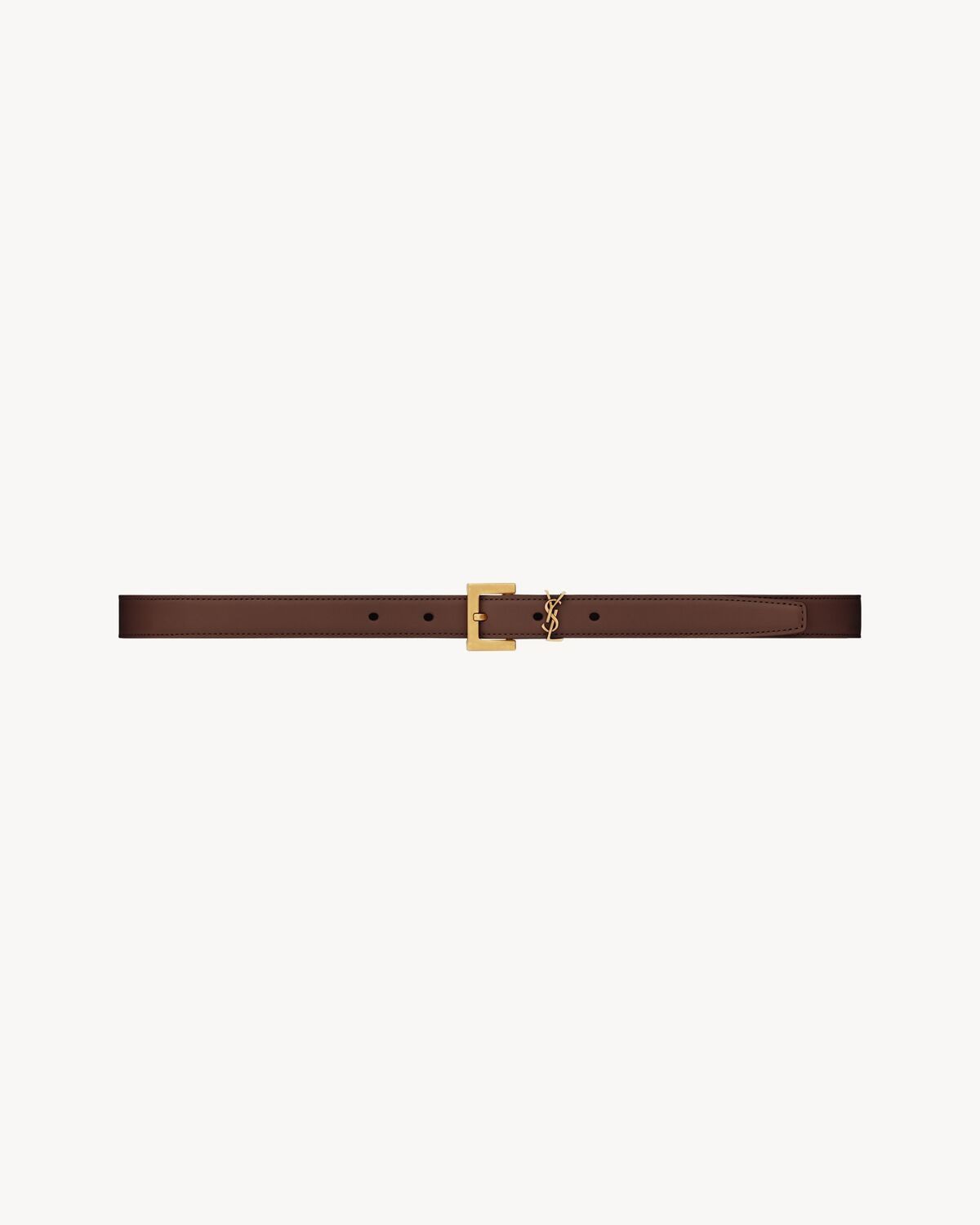 Cassandre Thin Belt With Square Buckle In Box Leather