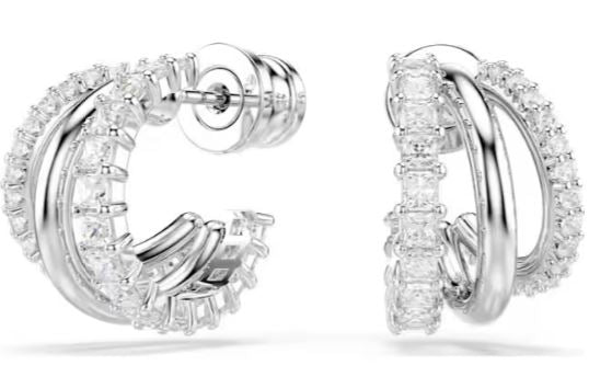 Silver Brass Crystal Earrings