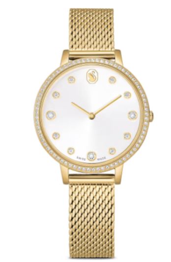Gold-Tone White Crystal Watch Accessories