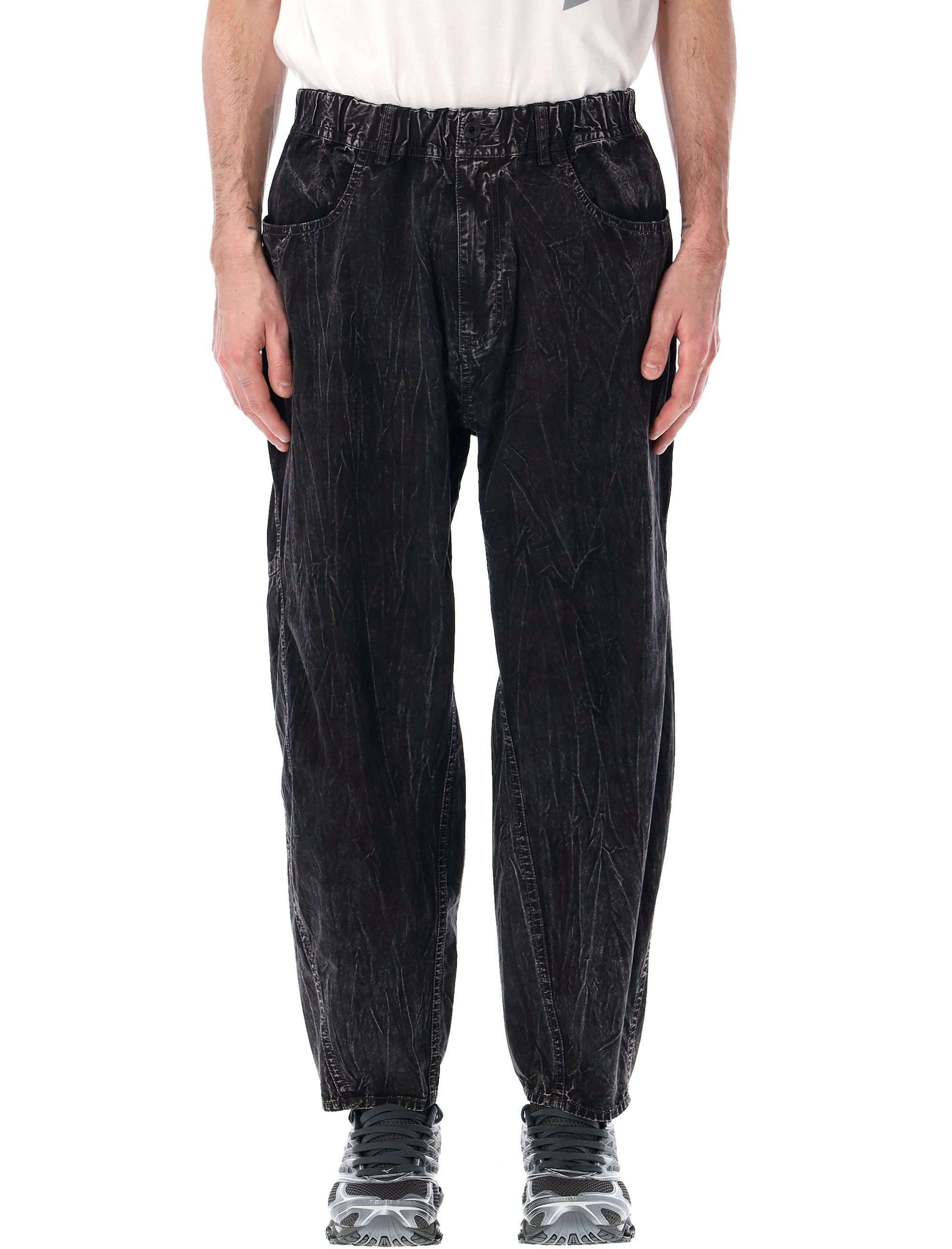 Black Textured Trousers