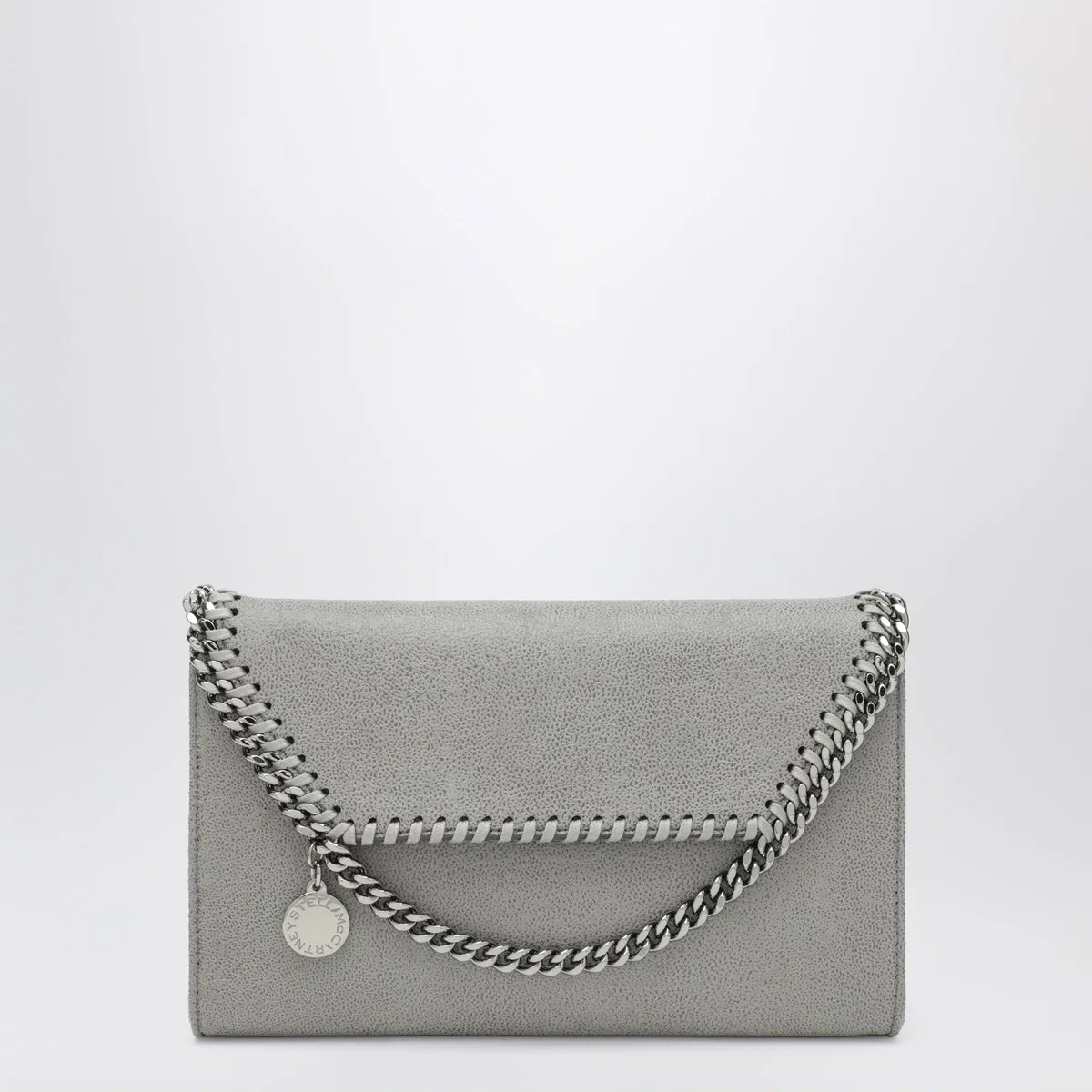 Stella Mccartney Light Grey Falabella Crossbody Wallet Bag In Gray