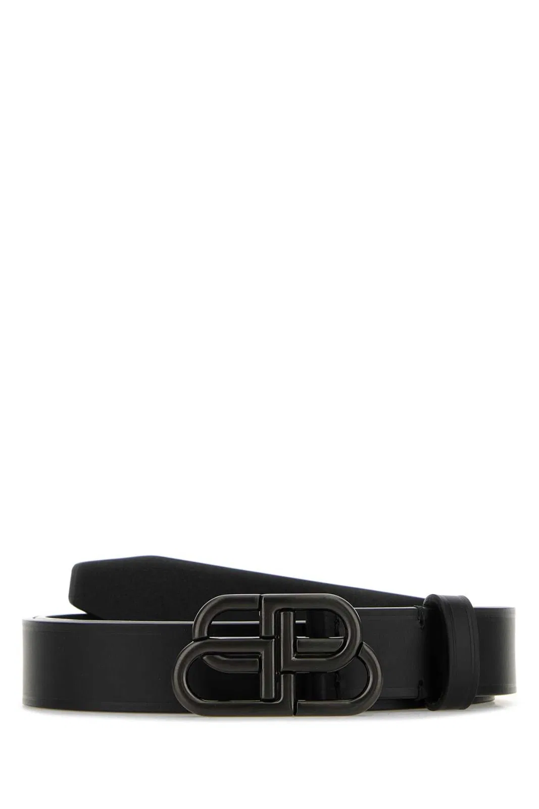 Balenciaga Bb Thin Belt In Black